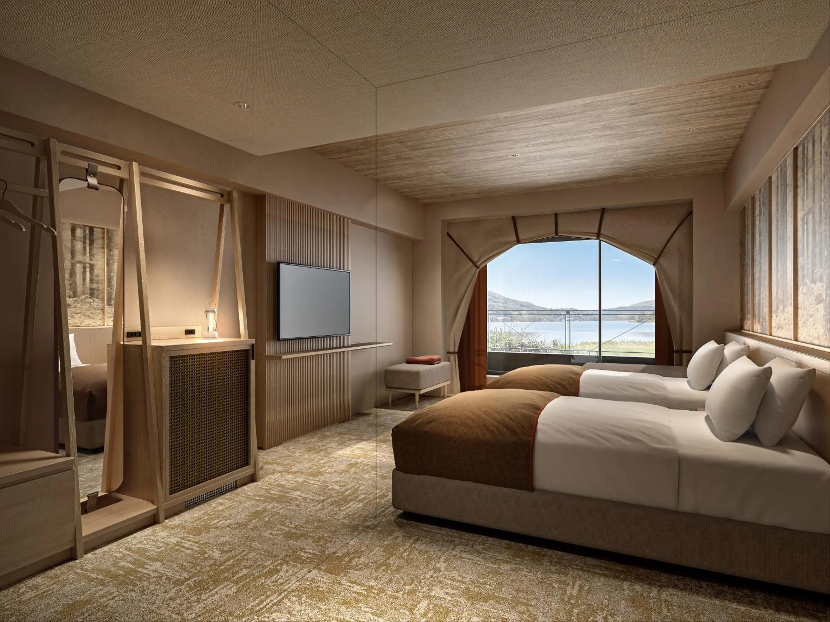 Photo of the whole room, Bed in Izumigo AMBIENT Tateshina Hotel