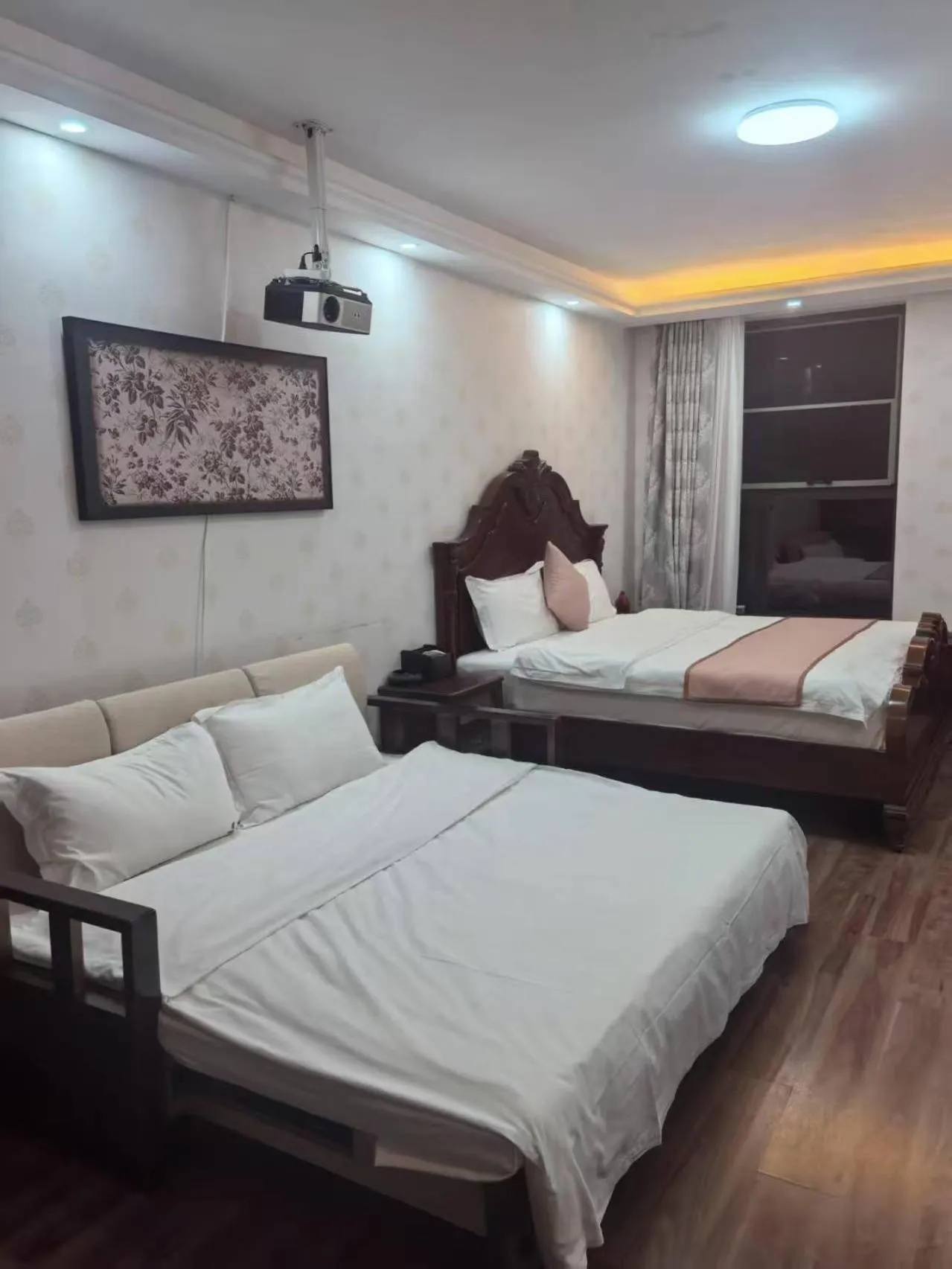 Living room, Bed in Yise Apartment Beijing Guomao CBD Branch