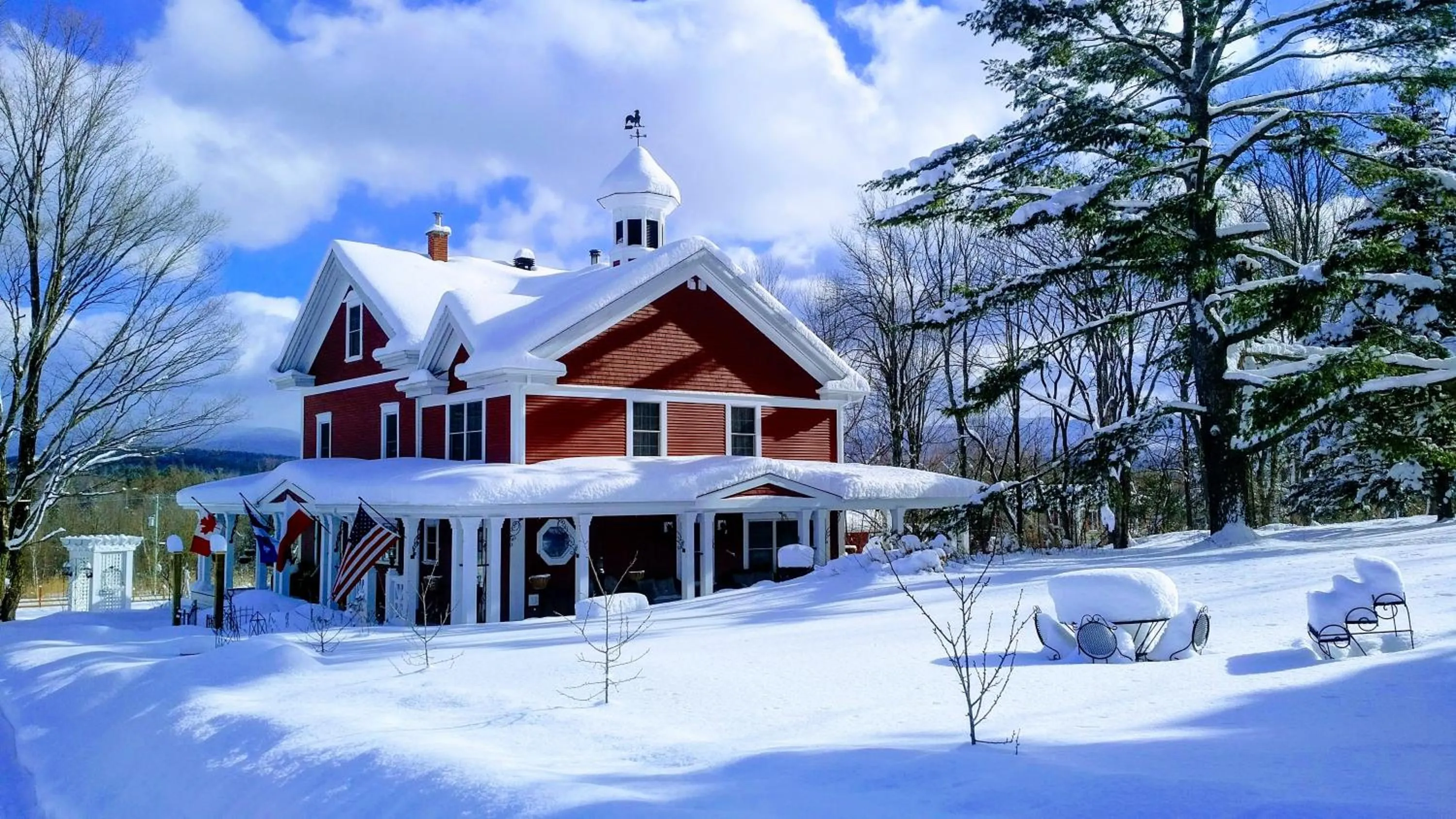 Property building, Winter in Domaine Dorchamps