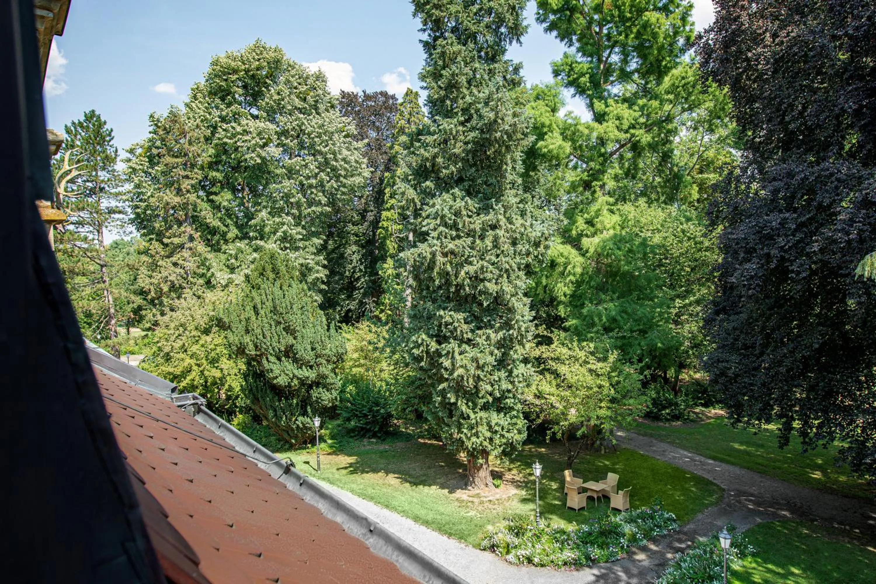 Garden view in Wald & Schlosshotel Friedrichsruhe
