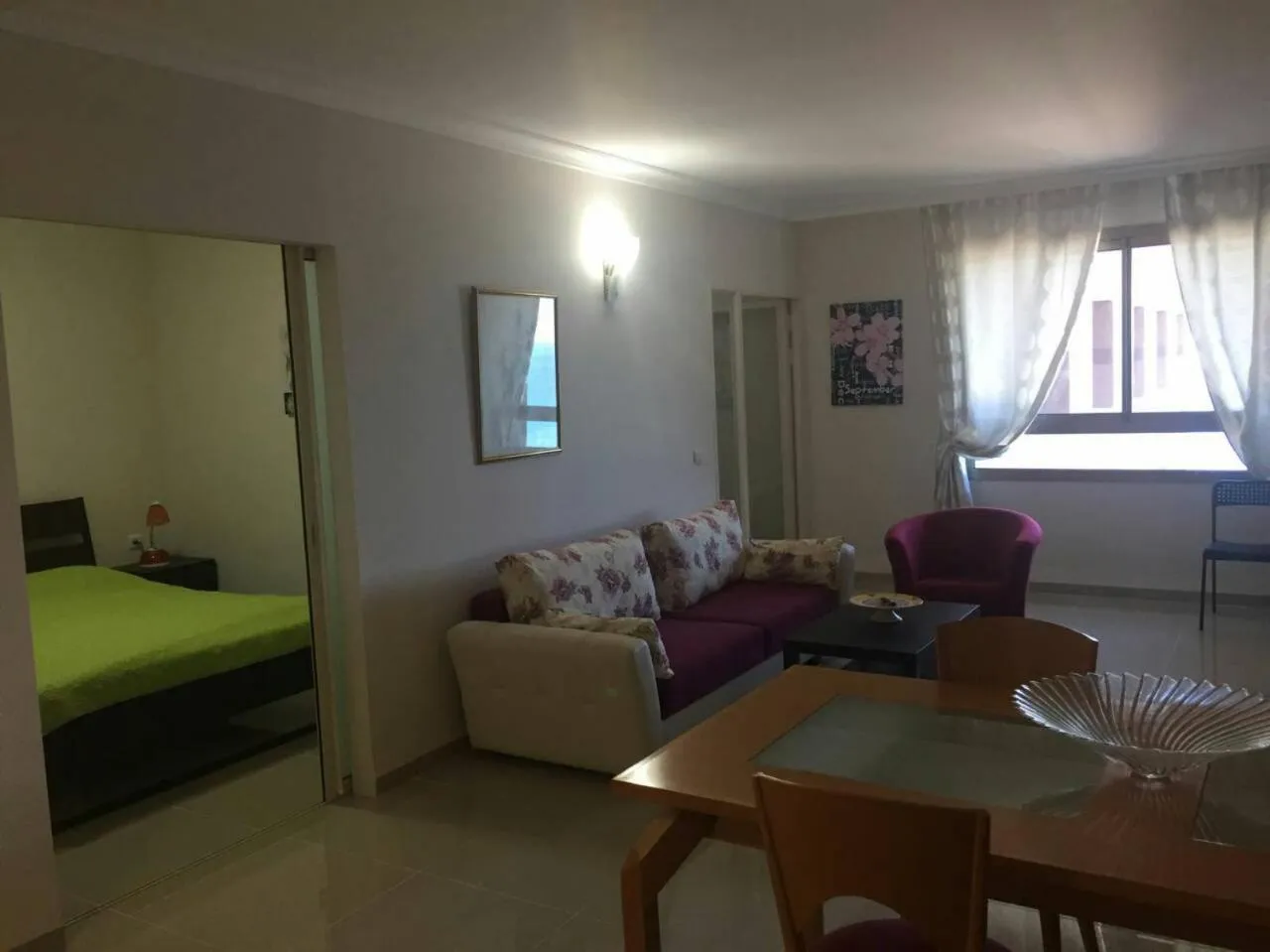 Living room, Bed in Apartments on the Beach