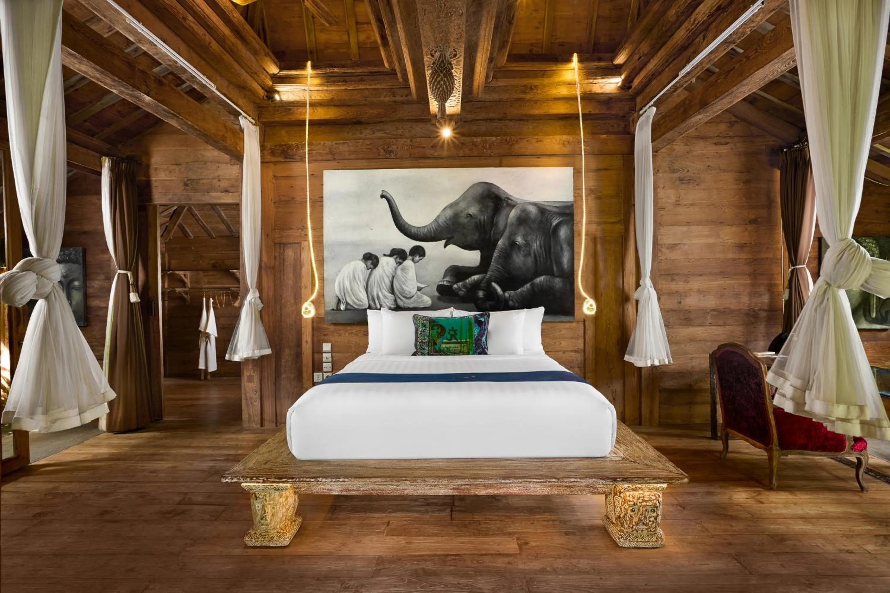 Bedroom, Bed in Blue Karma Village