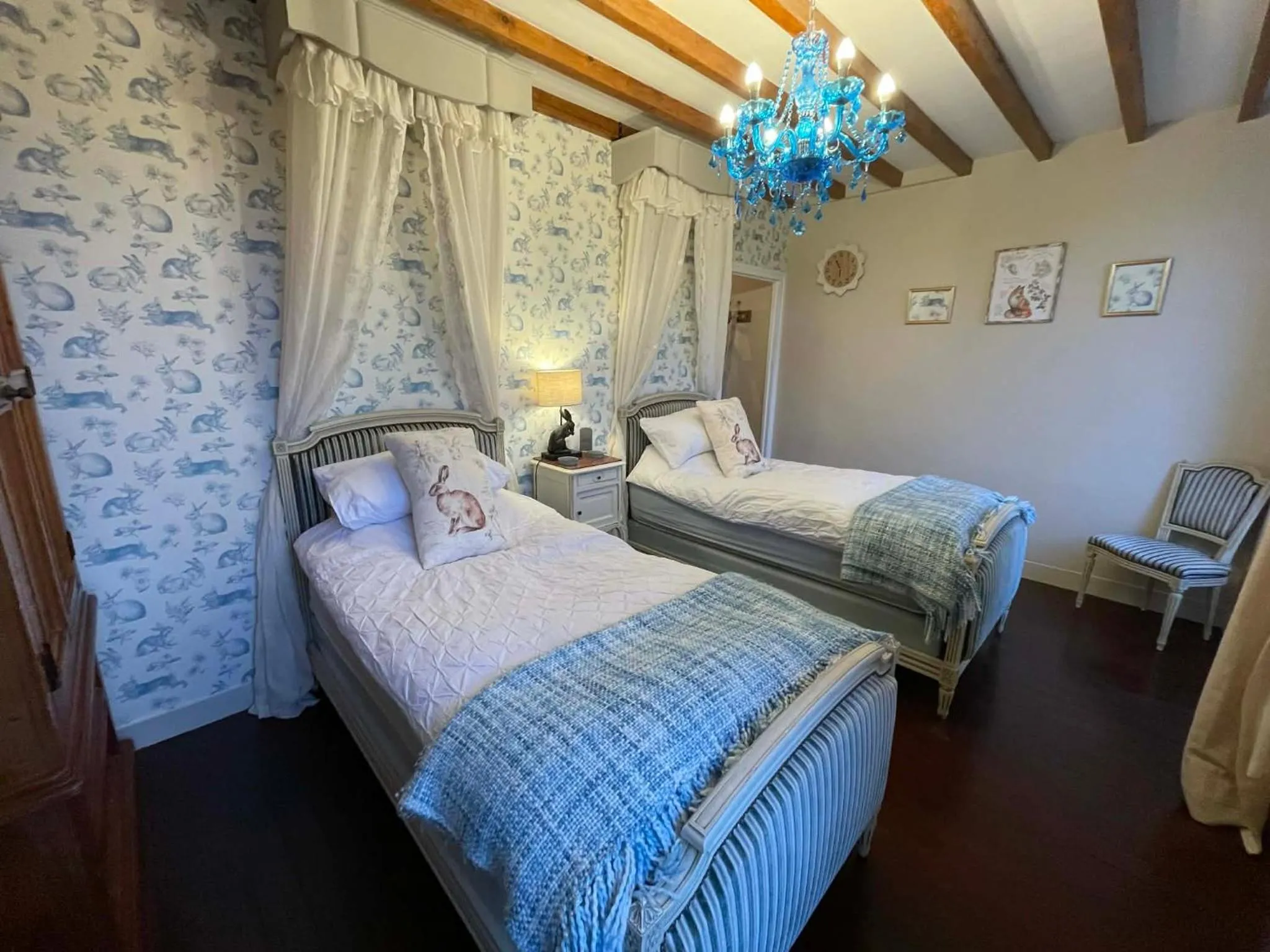 Bed in The Old Farm of Amfreville Chambre d' Hotes & Table d' Hotes