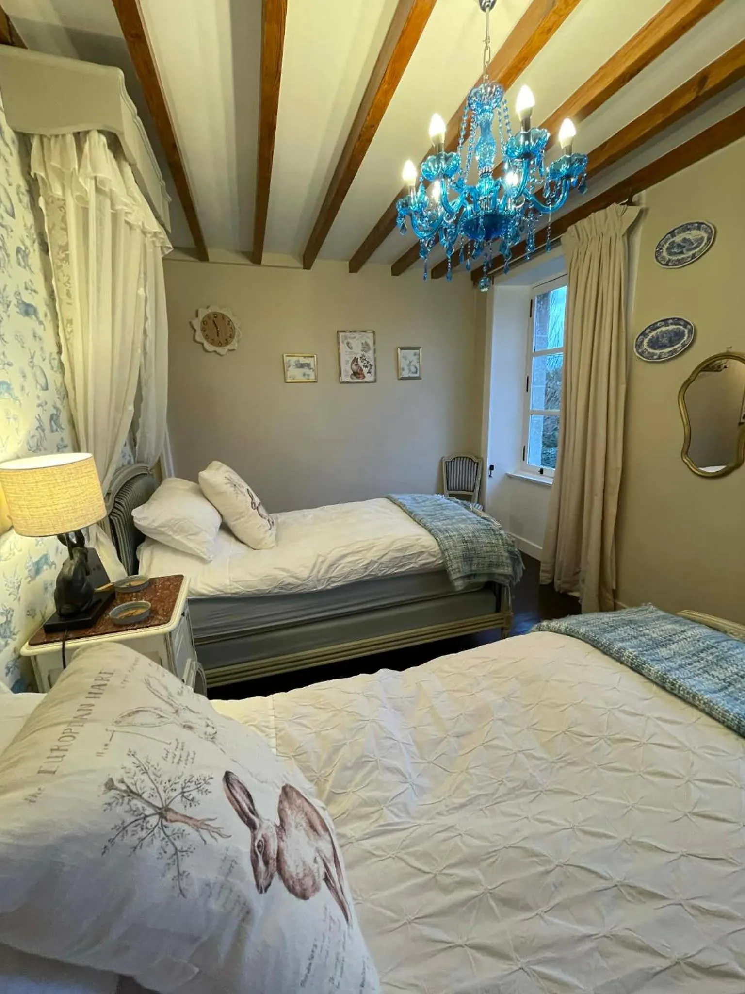 Bed in The Old Farm of Amfreville Chambre d' Hotes & Table d' Hotes