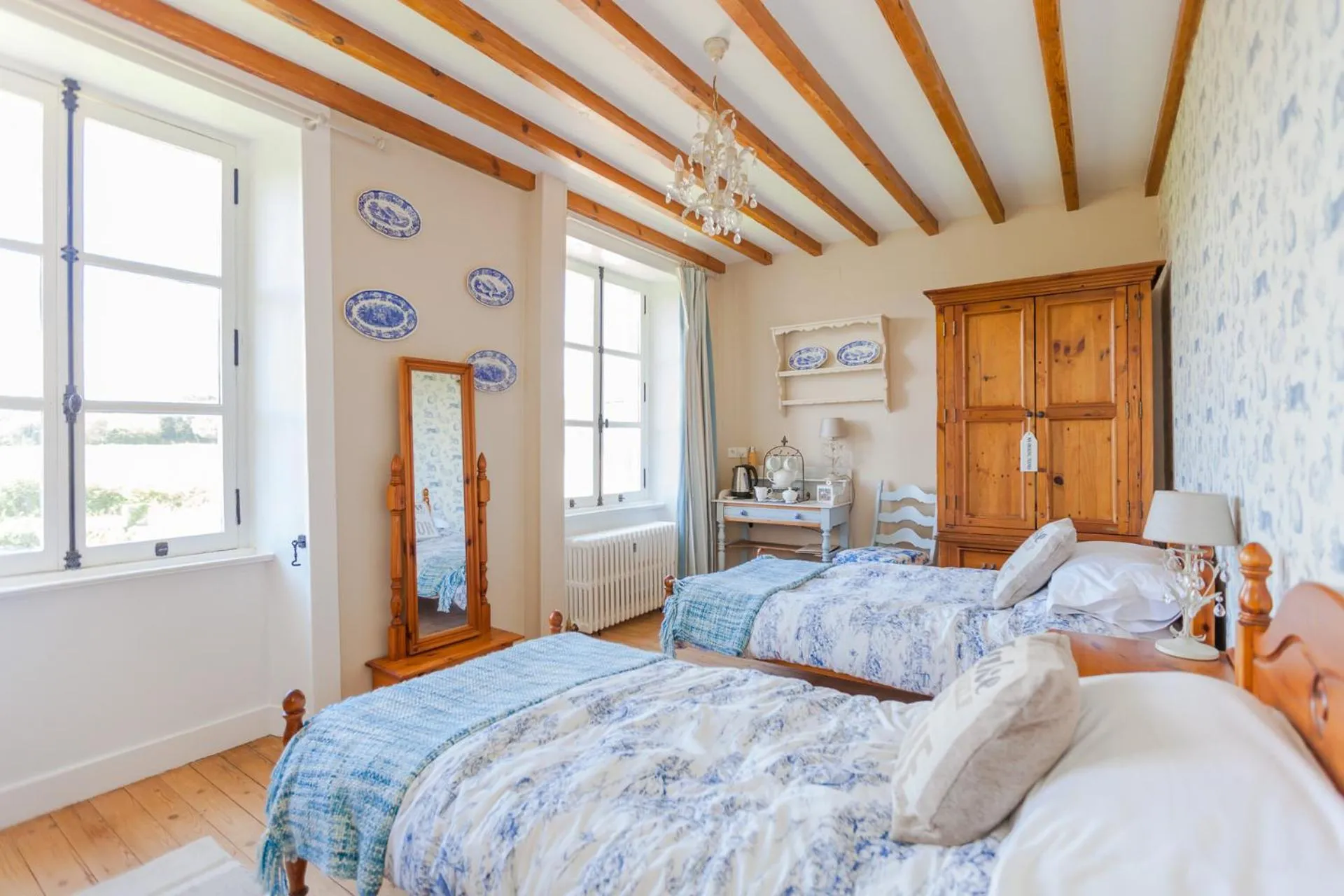 Bed in The Old Farm of Amfreville Chambre d' Hotes & Table d' Hotes