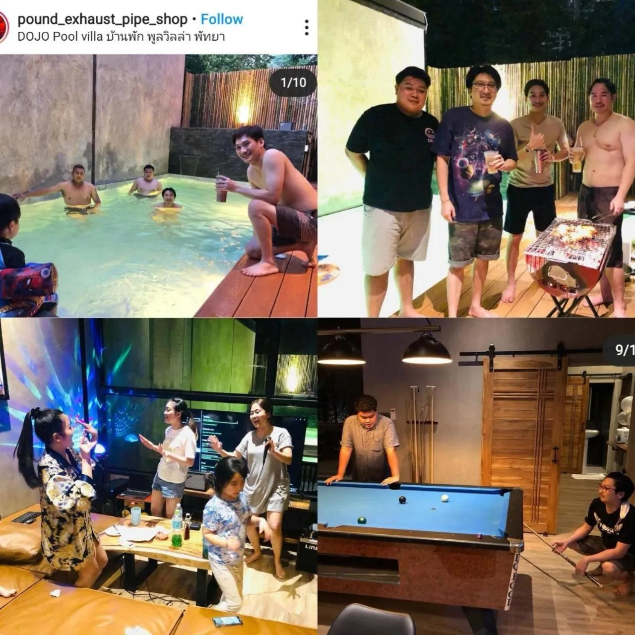 group of guests in Dojo pool villa