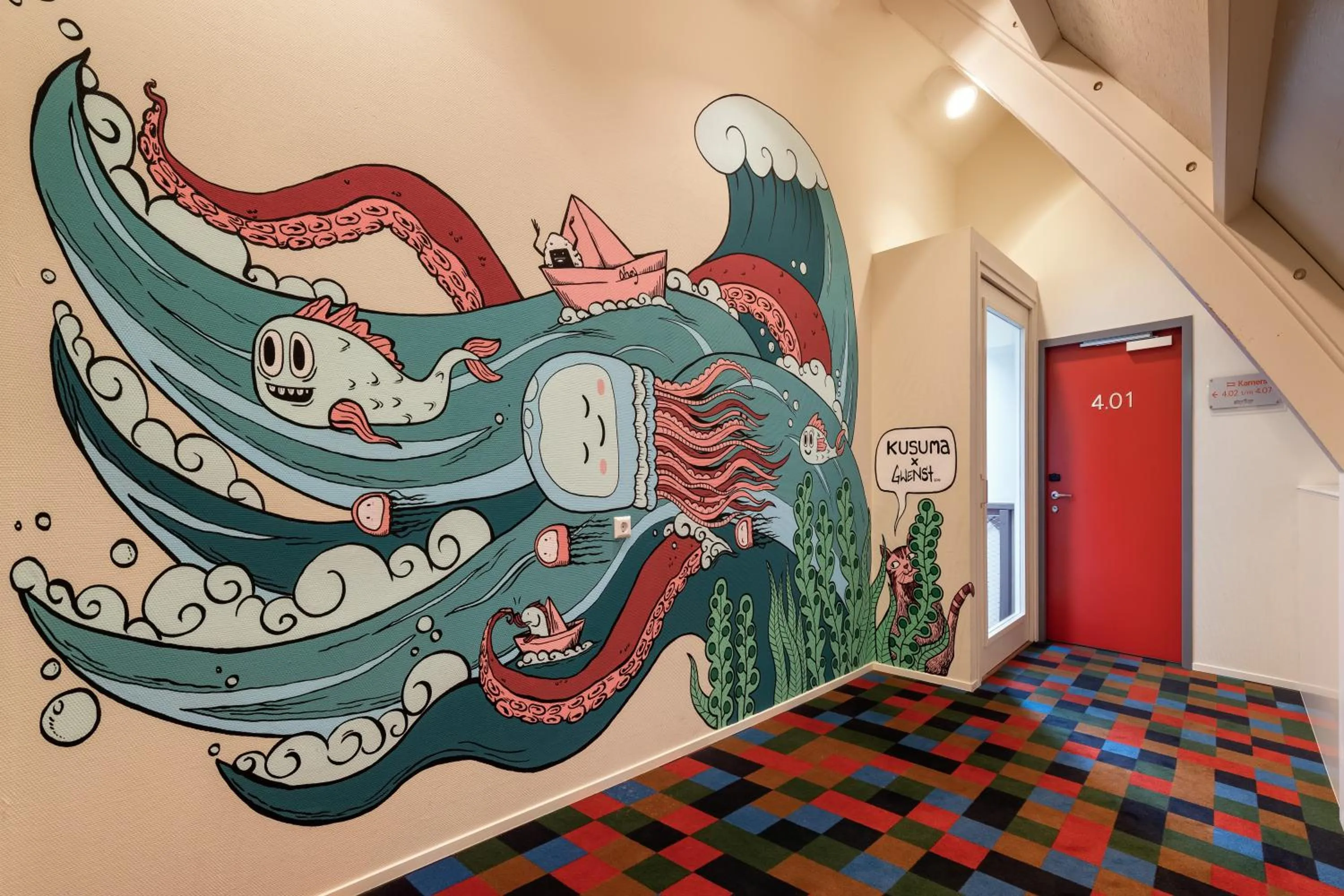 Decorative detail in Stayokay Hostel Rotterdam - fully renovated April 2026