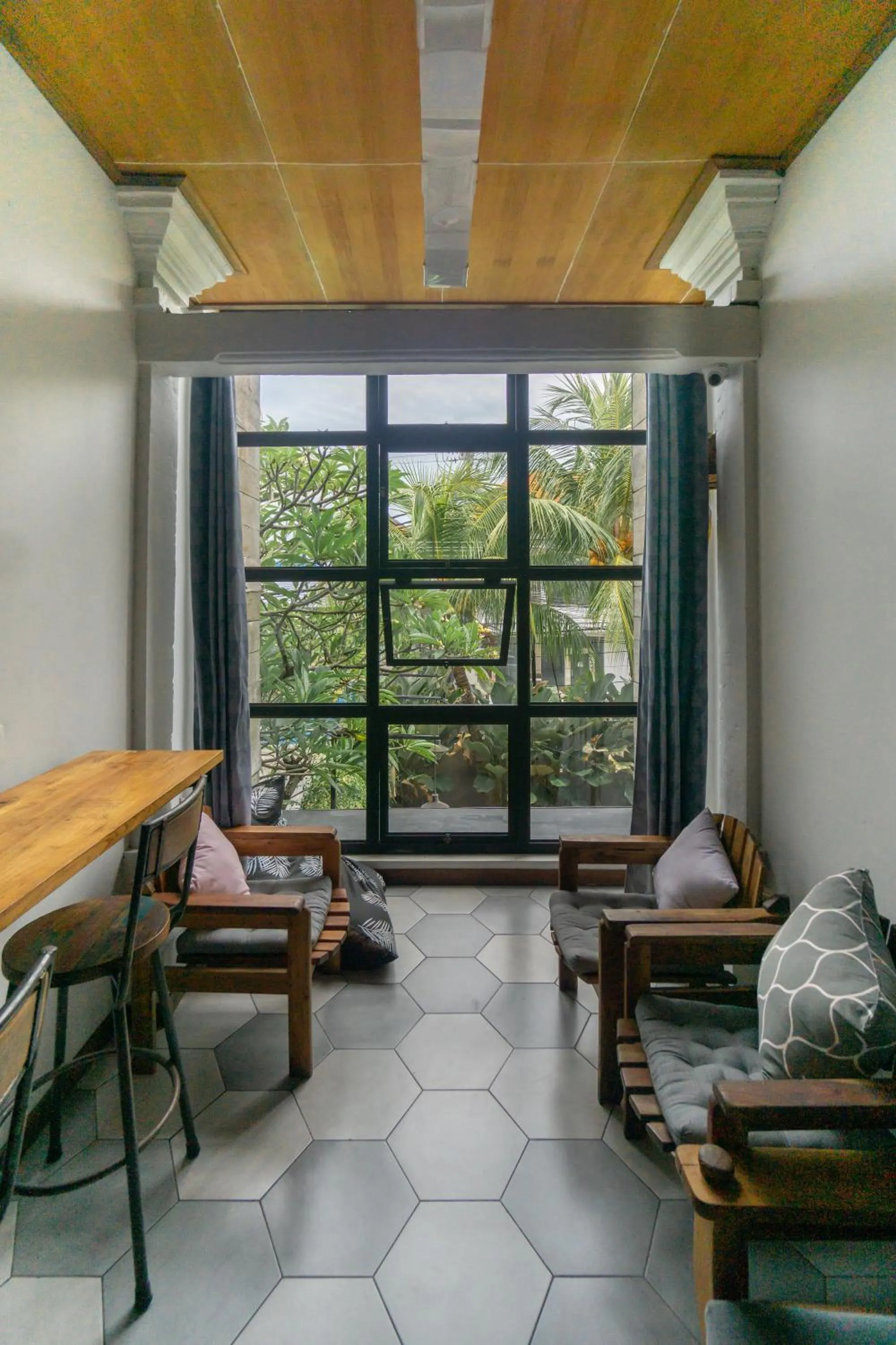 Seating area in Interconnection Hostel