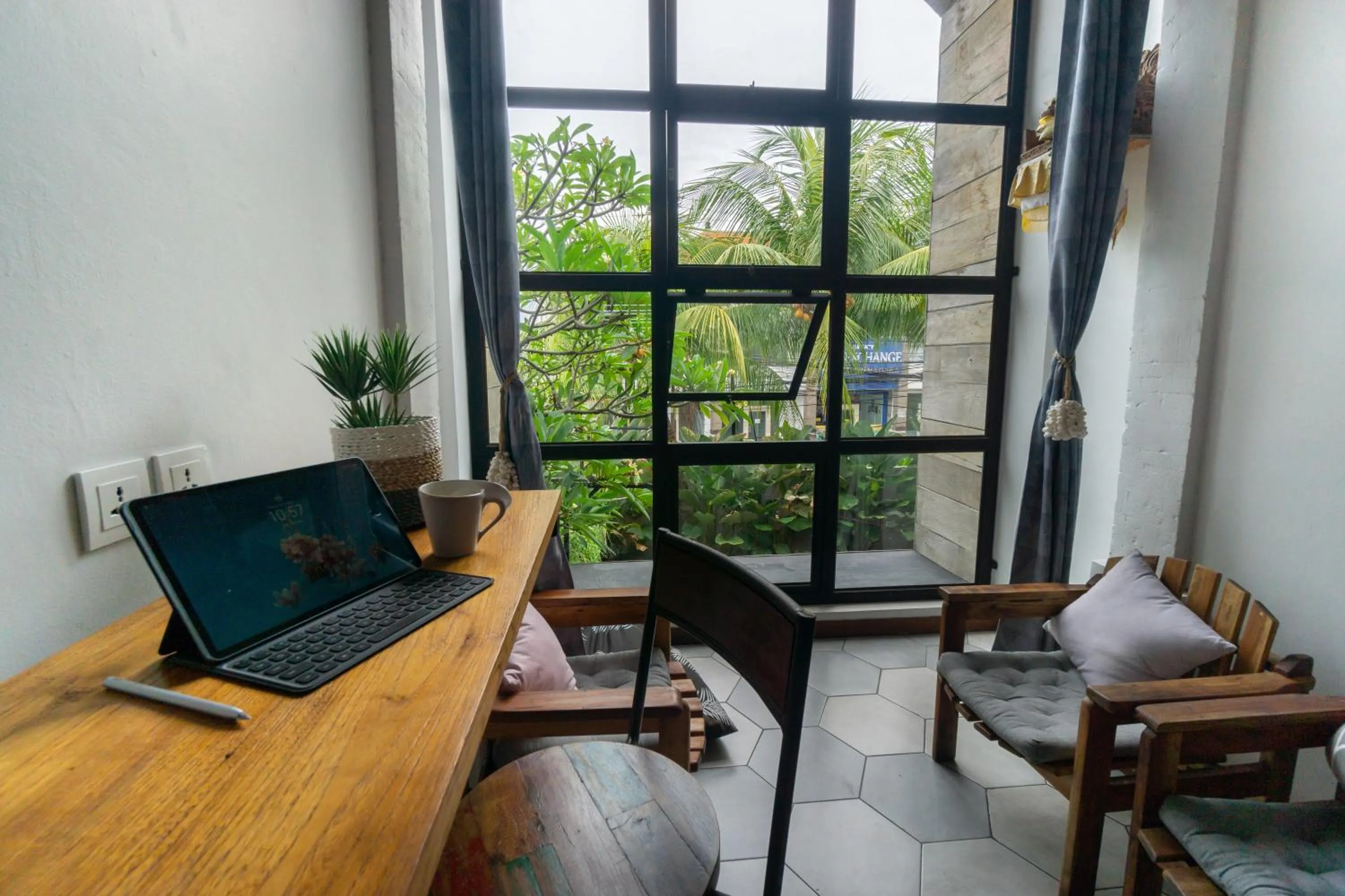 Seating area in Interconnection Hostel