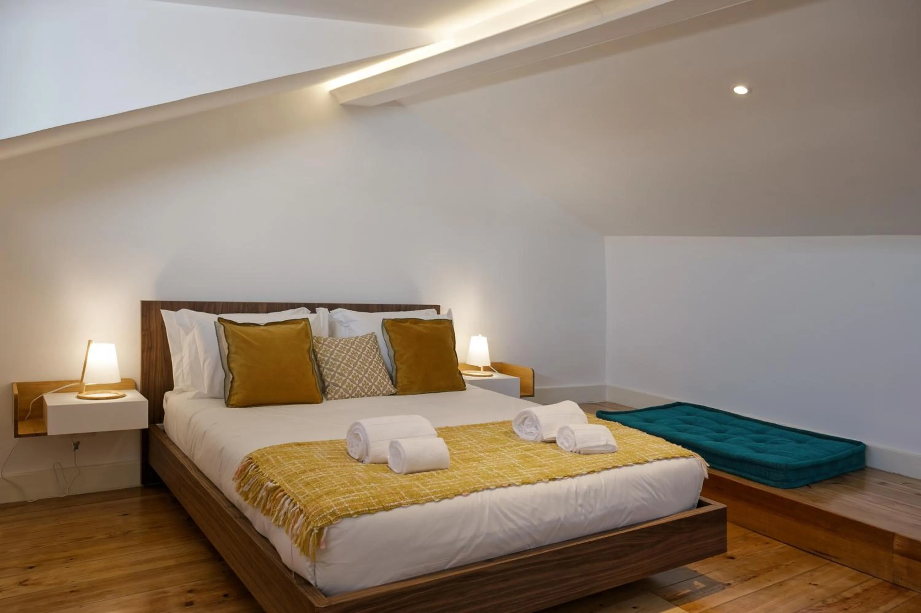Bedroom, Bed in Hip Tailor Made Duplex Penthouse in Bairro Alto