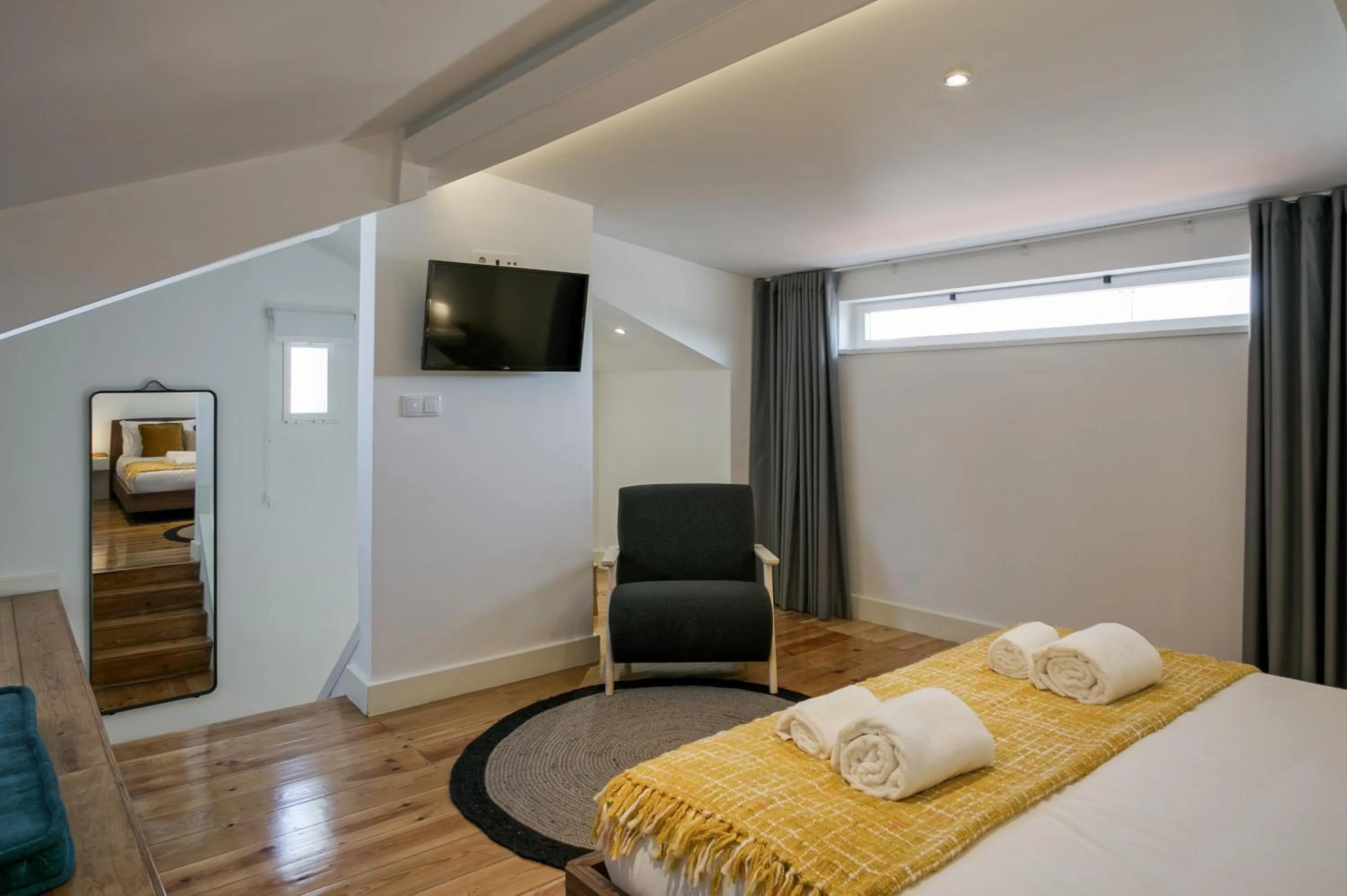 Bedroom, Bed in Hip Tailor Made Duplex Penthouse in Bairro Alto