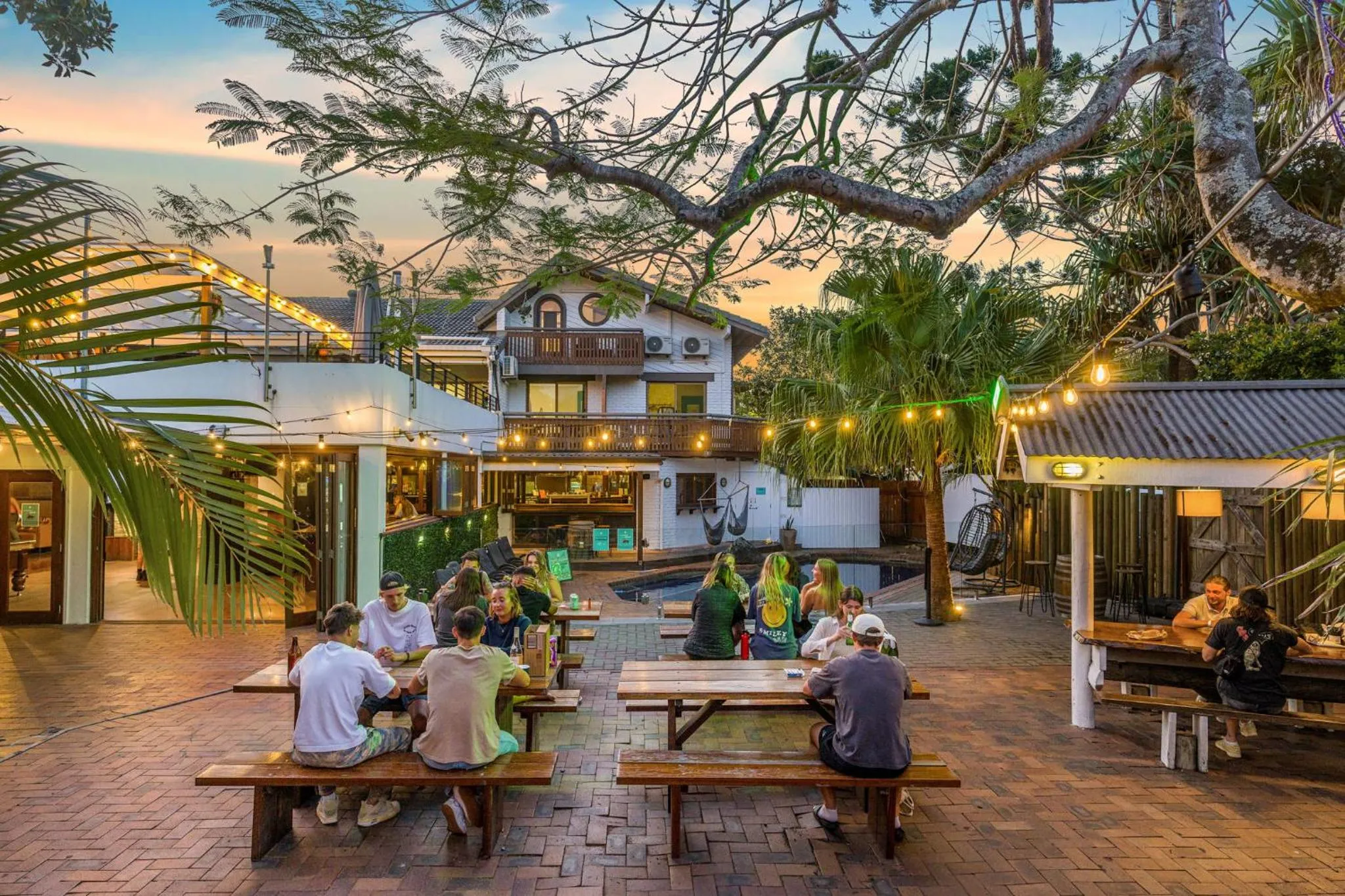 group of guests in Aquarius Backpackers Resort