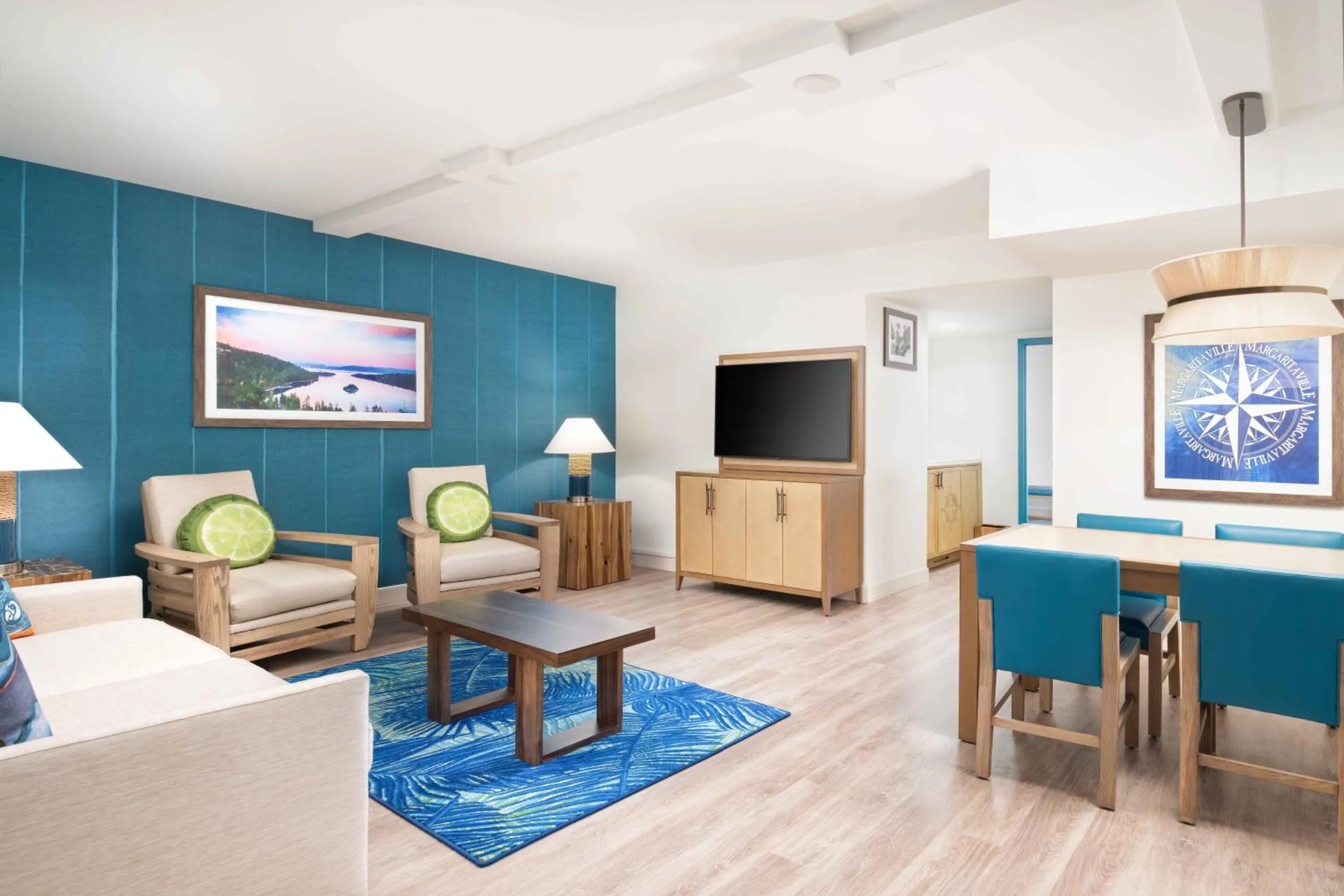 Living room in Margaritaville Resort Lake Tahoe