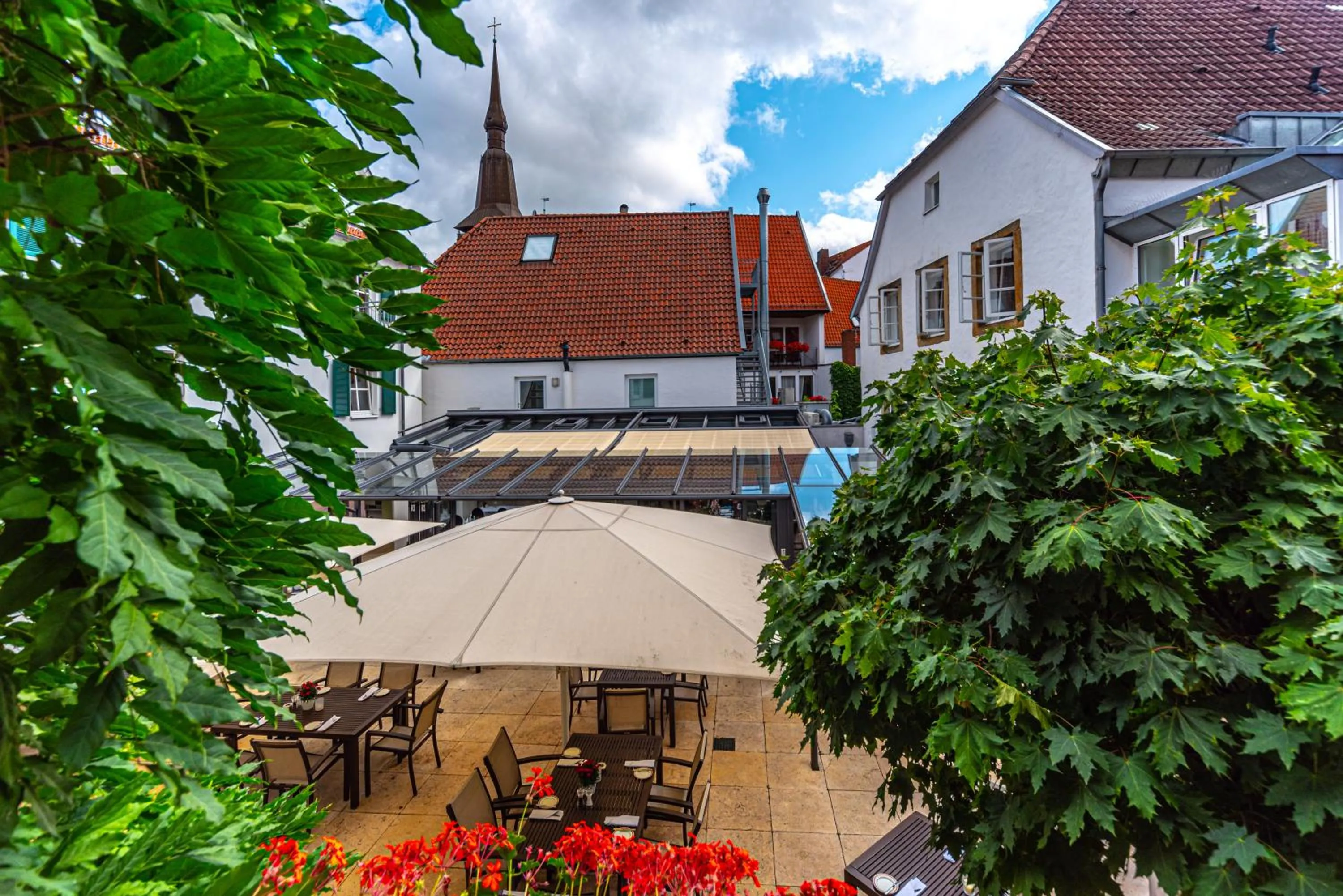 Patio in Romantik Hotel Walhalla