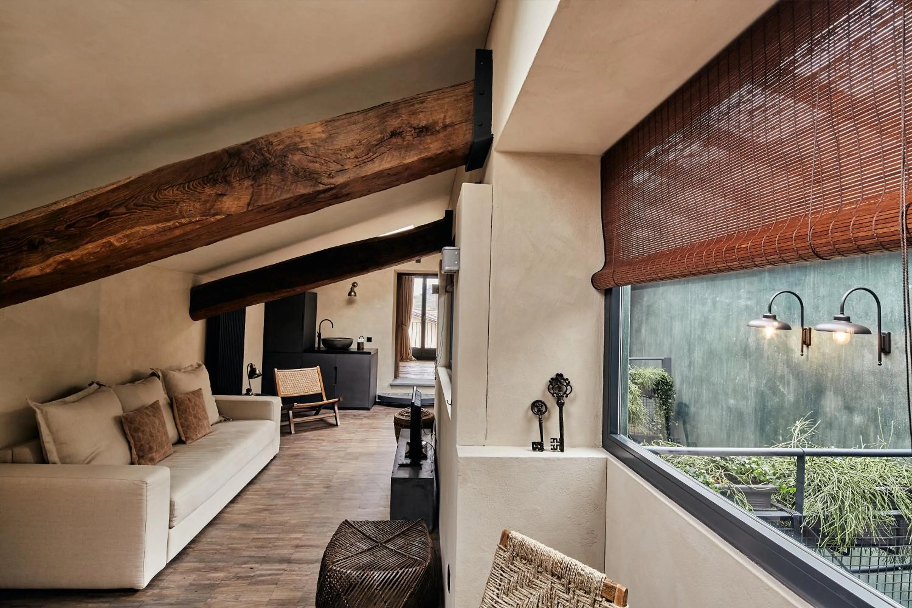 Living room in Relais Castello di Morcote