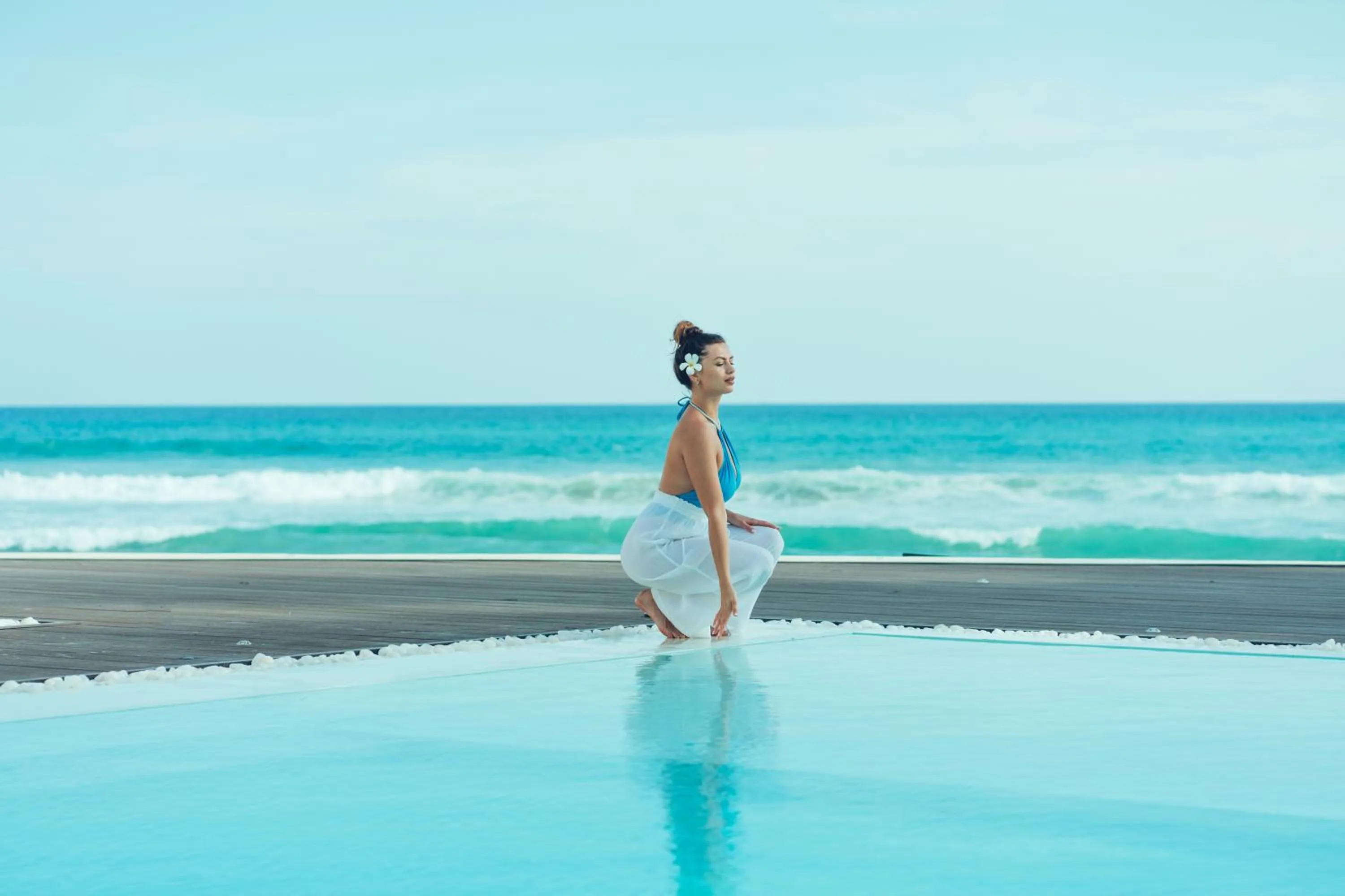Pool view in Mosvold Villa