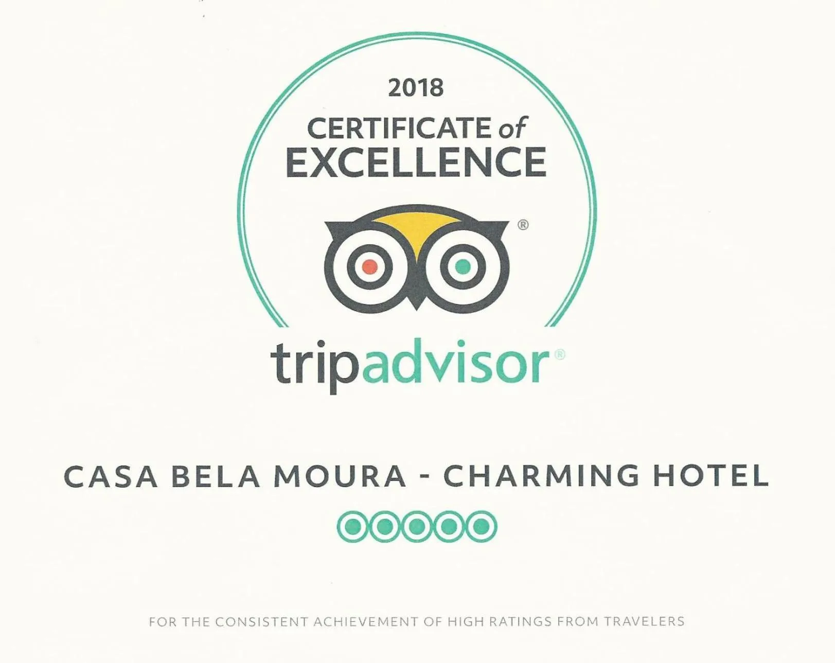 Certificate/Award in Casa Bela Moura, Boutique Hotel & Wine