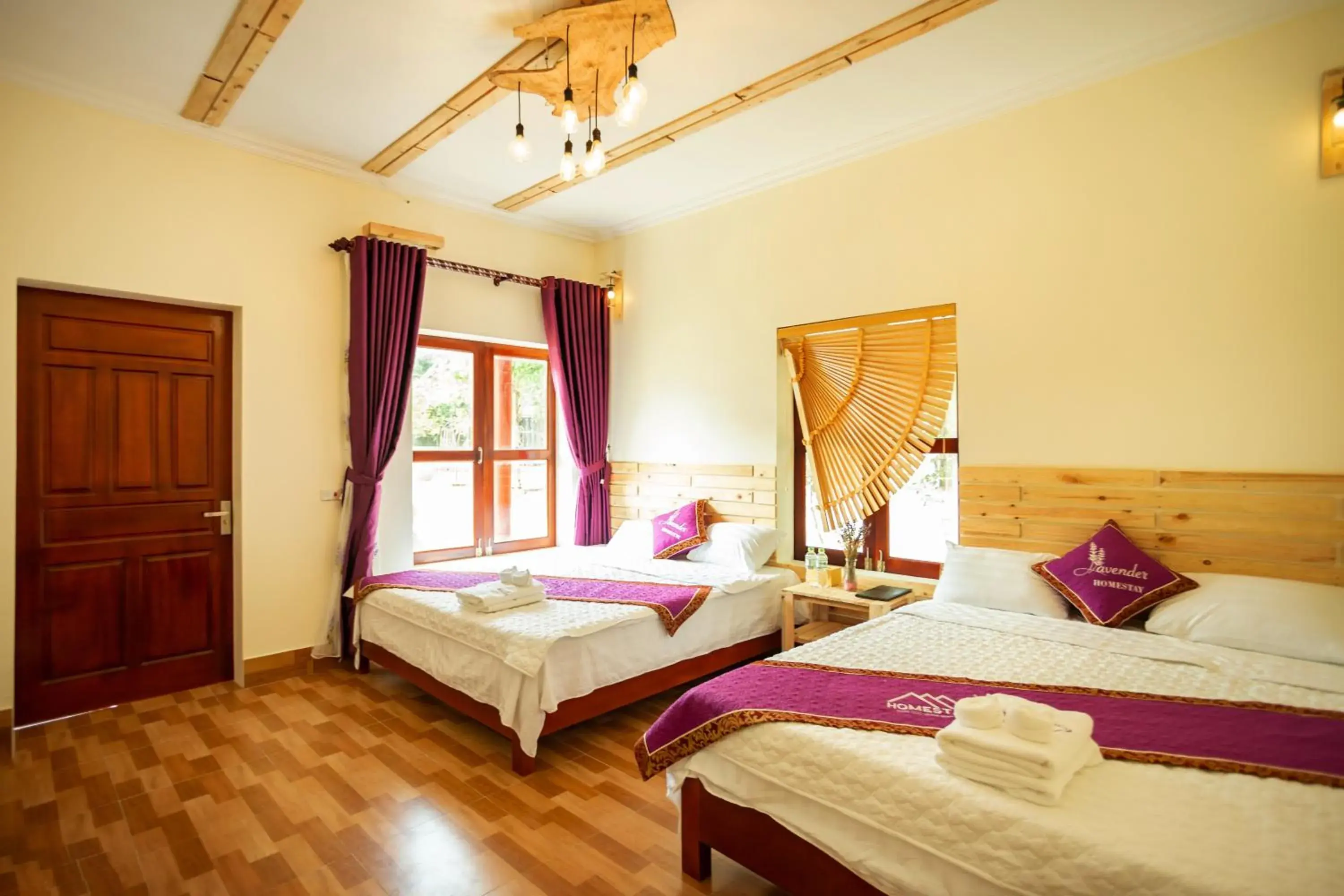 Quadruple Room with Mountain View in Tam Coc Lavender Homestay -Authentic Ninh Binh Experiences Quadruple Room with Mountain View in Tam Coc Lavender Homestay -Authentic Ninh Binh Experiences