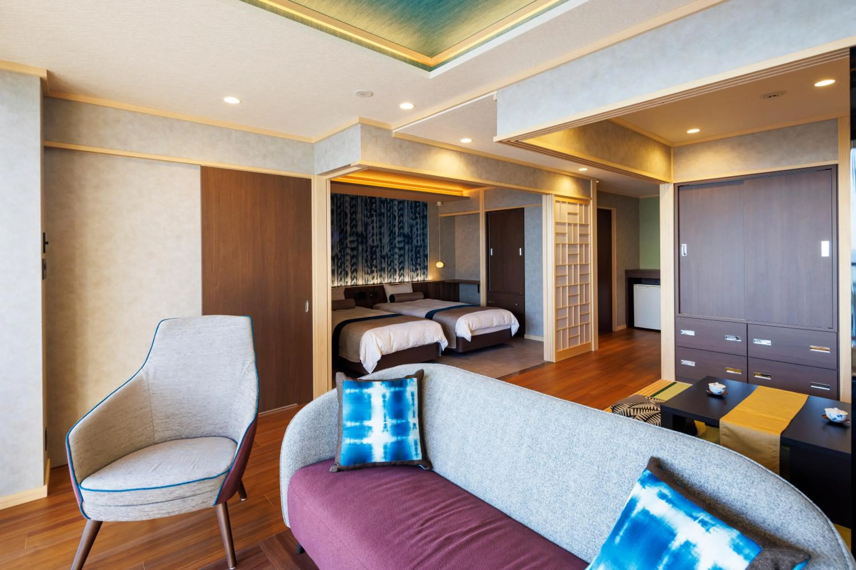 Living room, Bed in Manpa Resort