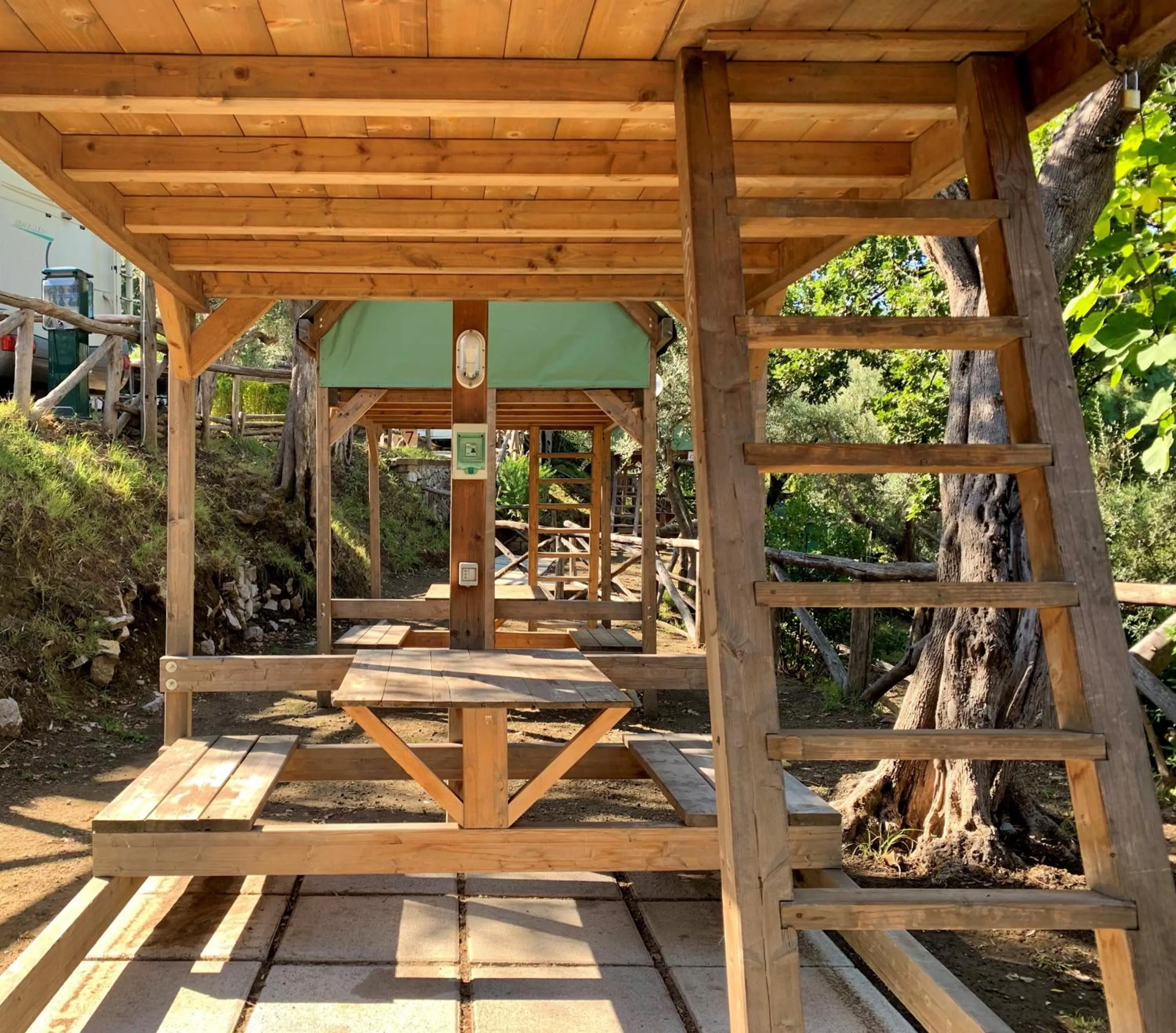 Patio in Hostel & Glamping Santa Fortunata