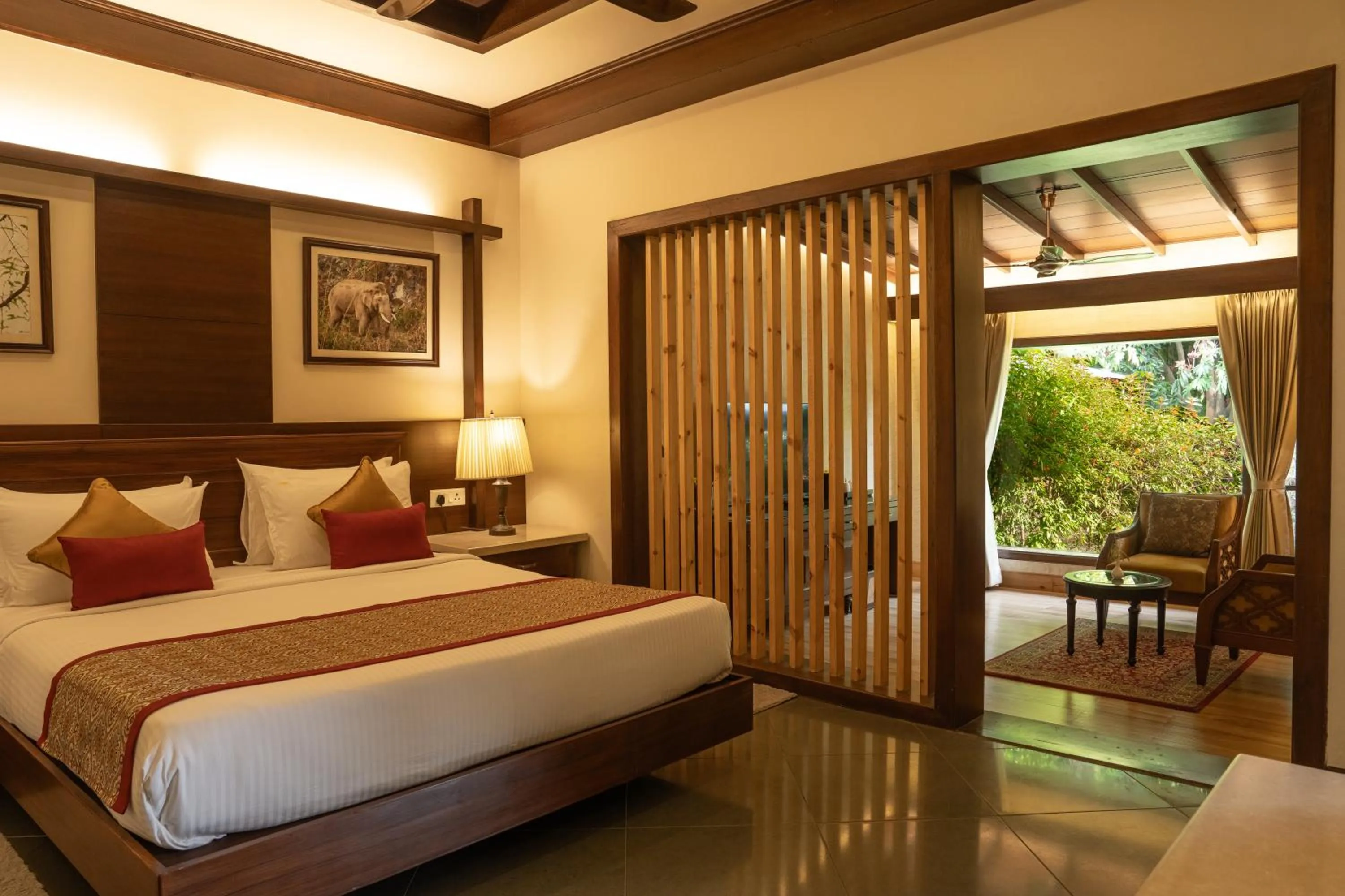 Seating area, Bed in Aahana Resort - Jim Corbett