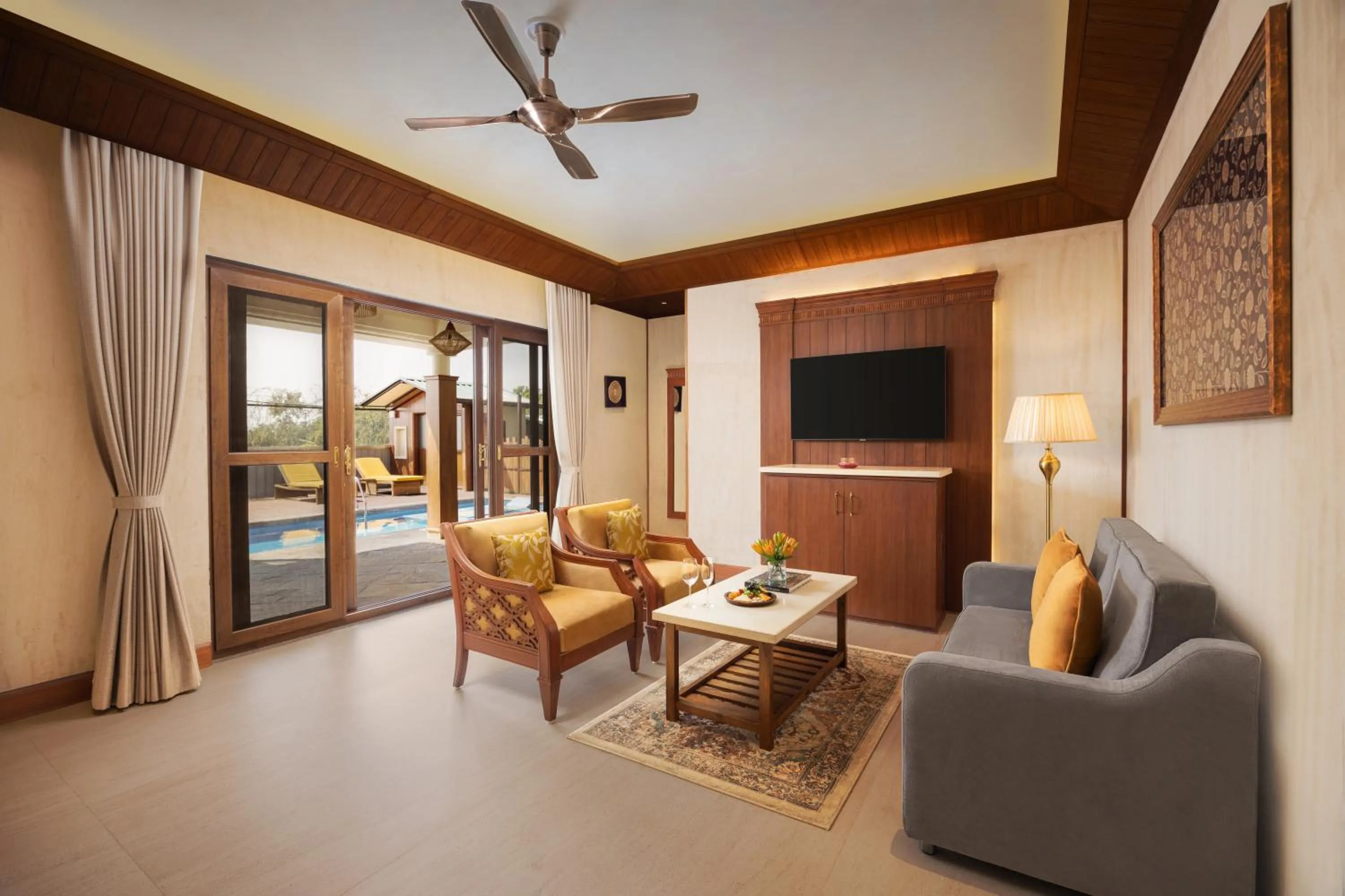 Living room in Aahana Resort - Jim Corbett