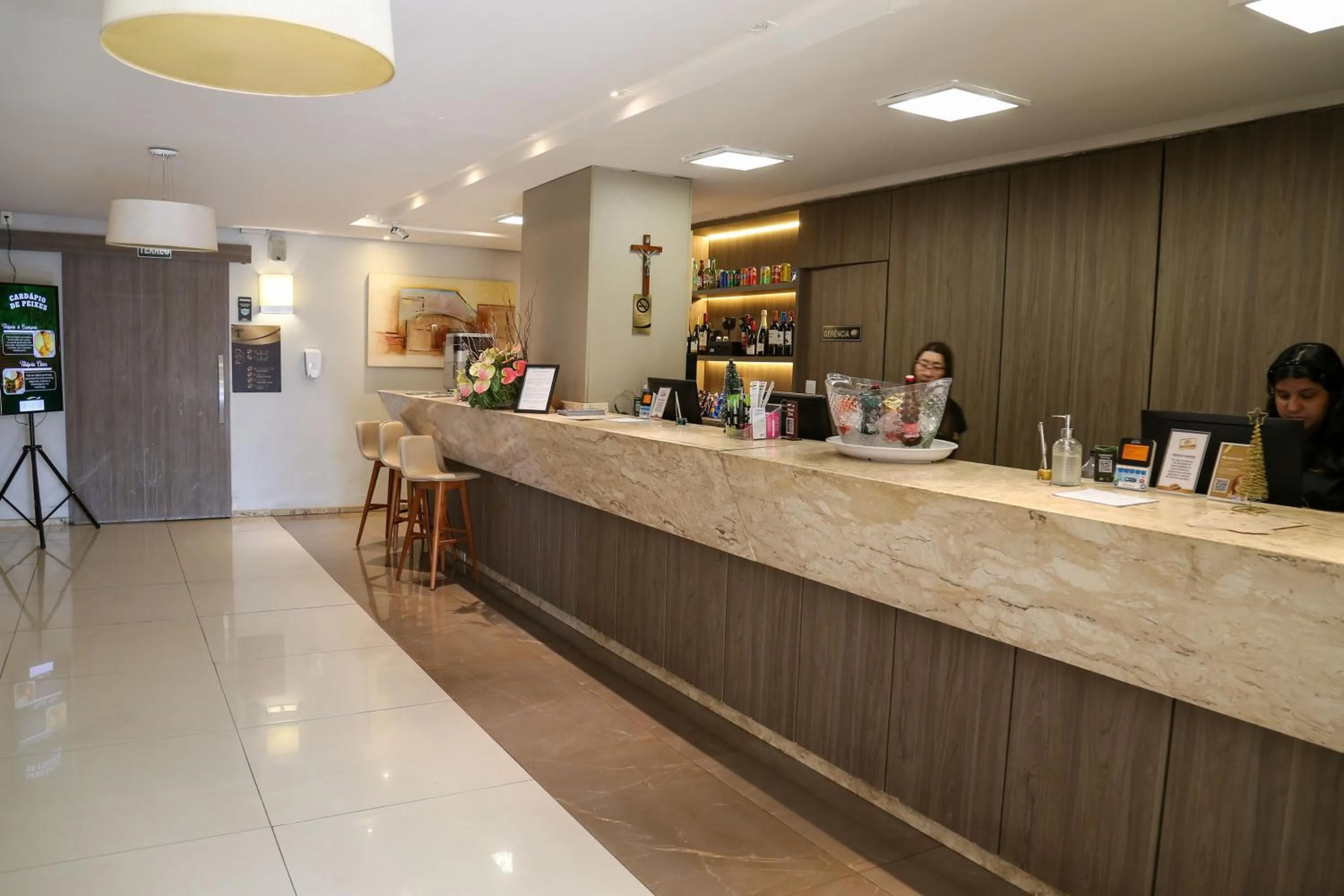 Lobby or reception in Class Hotel Guaxupé