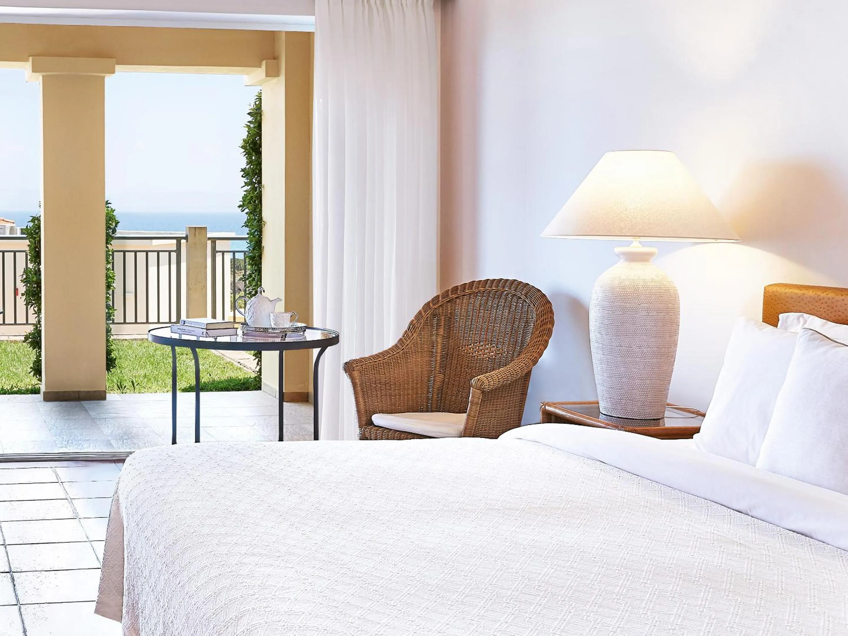 Balcony/Terrace, Bed in Grecotel LUXME Oasis at Riviera Olympia & Aqua Park
