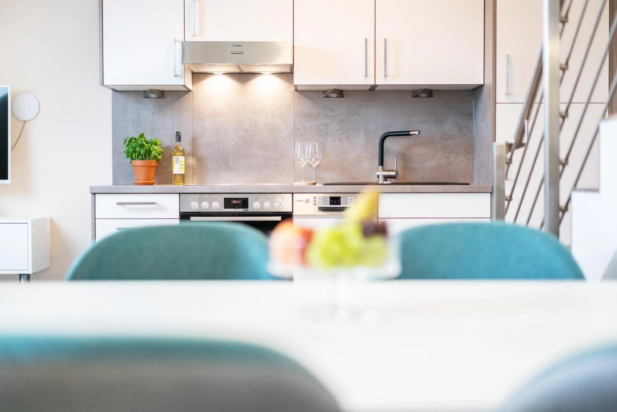 Kitchen or kitchenette in AKZENT Apartmenthotel Binz