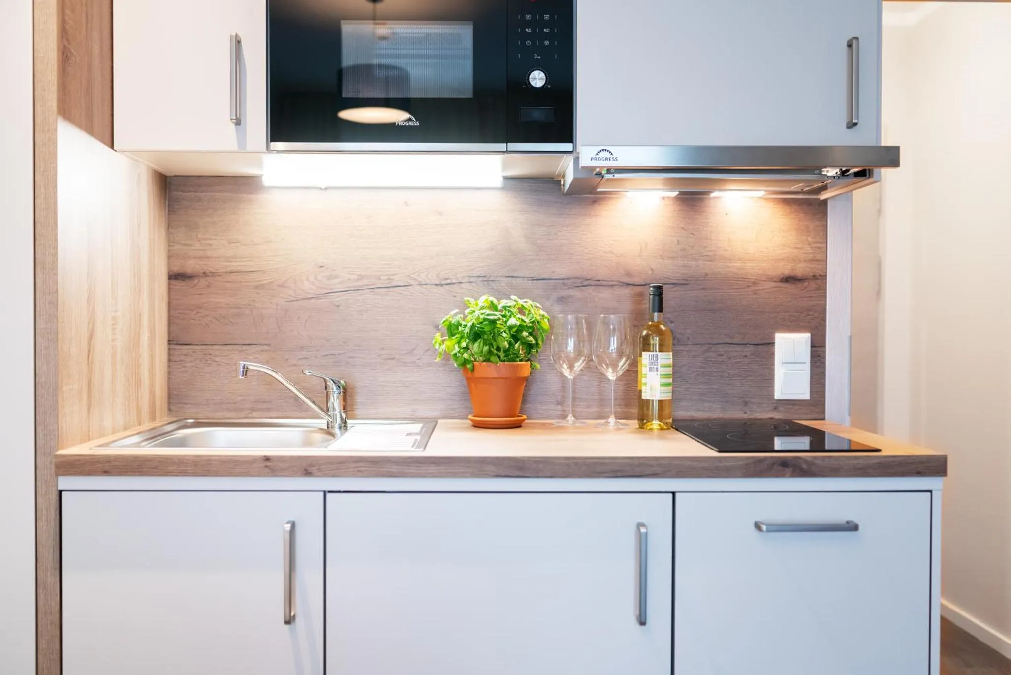 Kitchen or kitchenette in AKZENT Apartmenthotel Binz