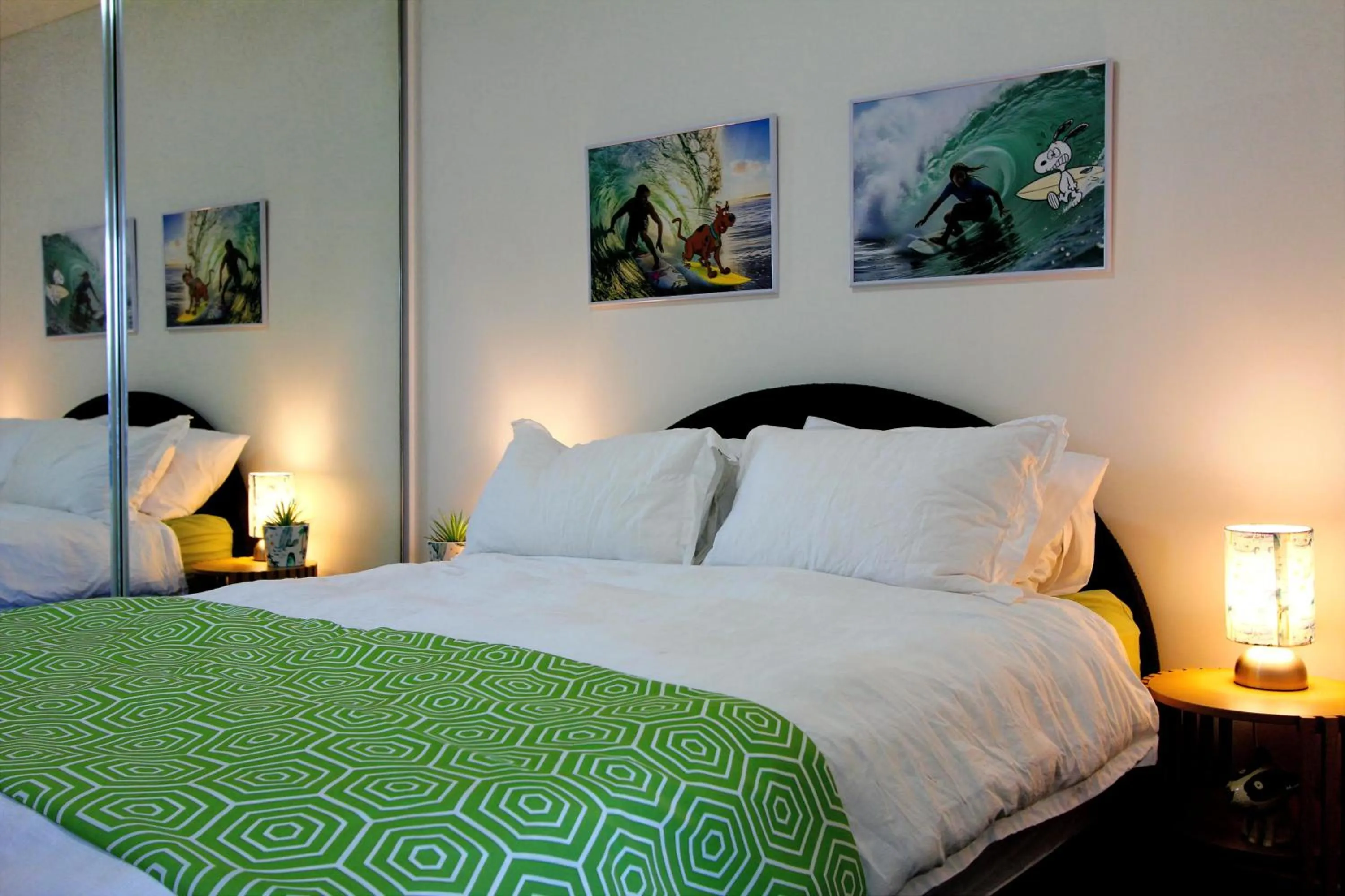 Bed in Kirra Surf Apartments