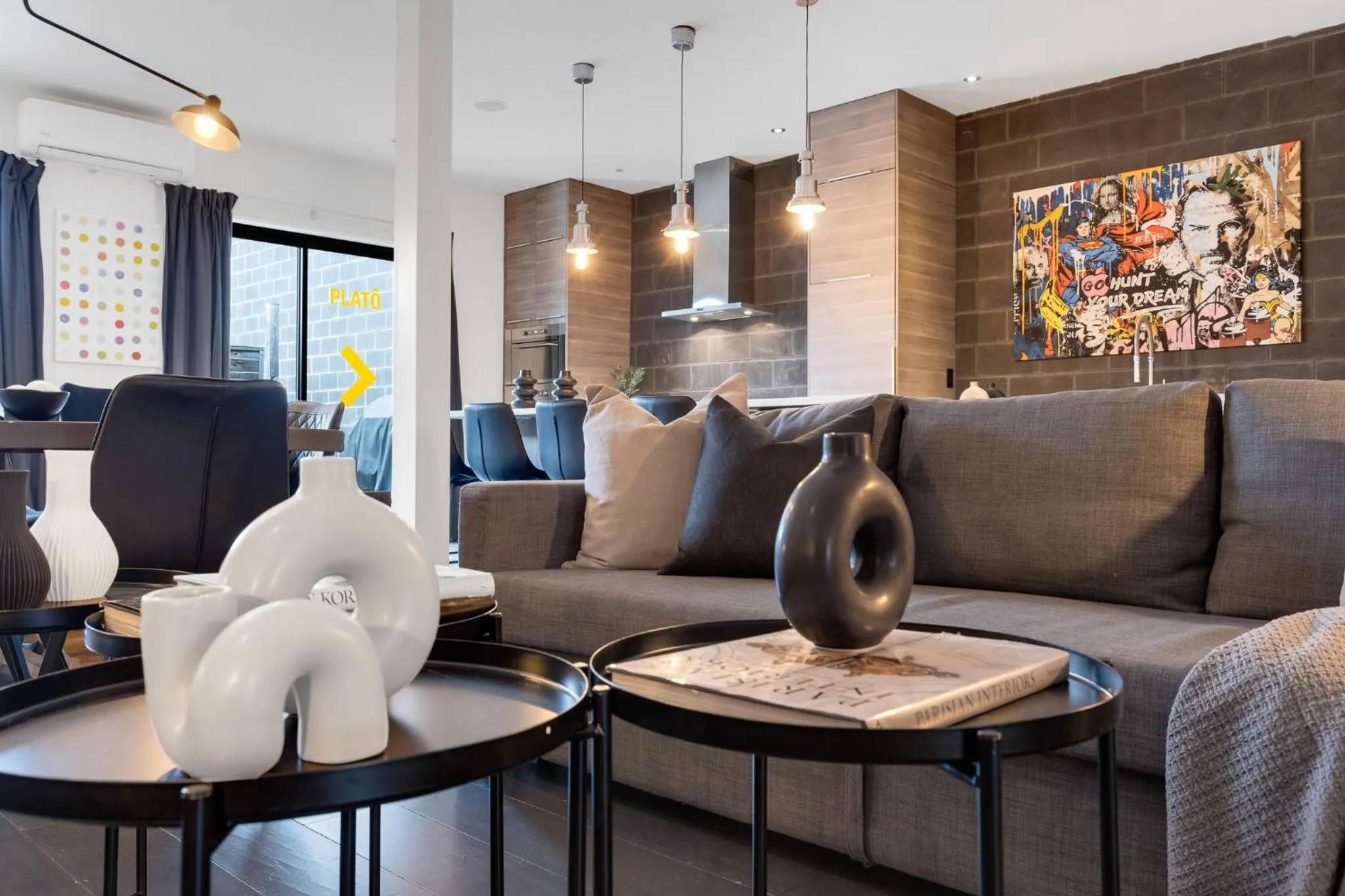 Living room in LiV MTL Plato