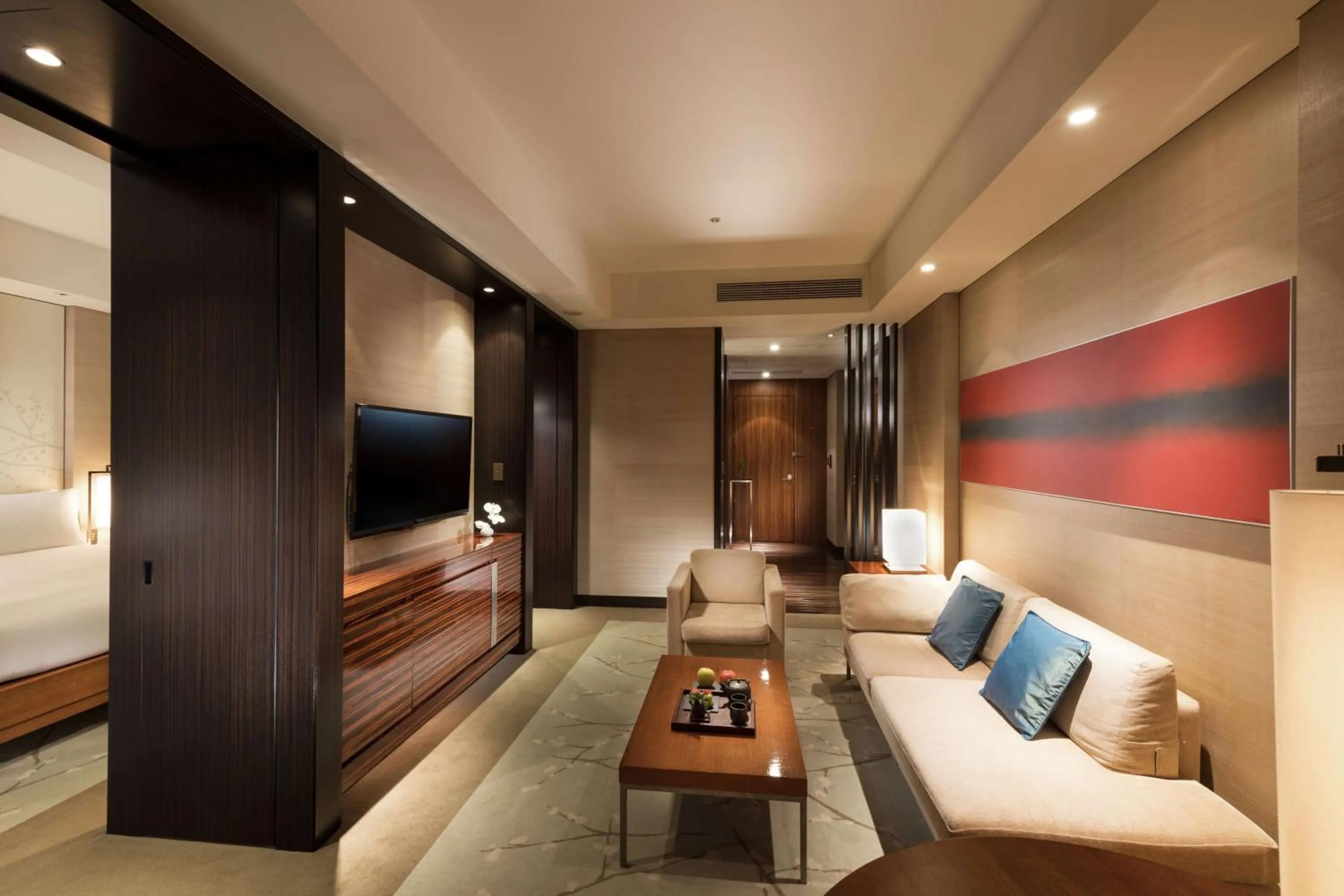 Living room, Bed in Conrad Tokyo