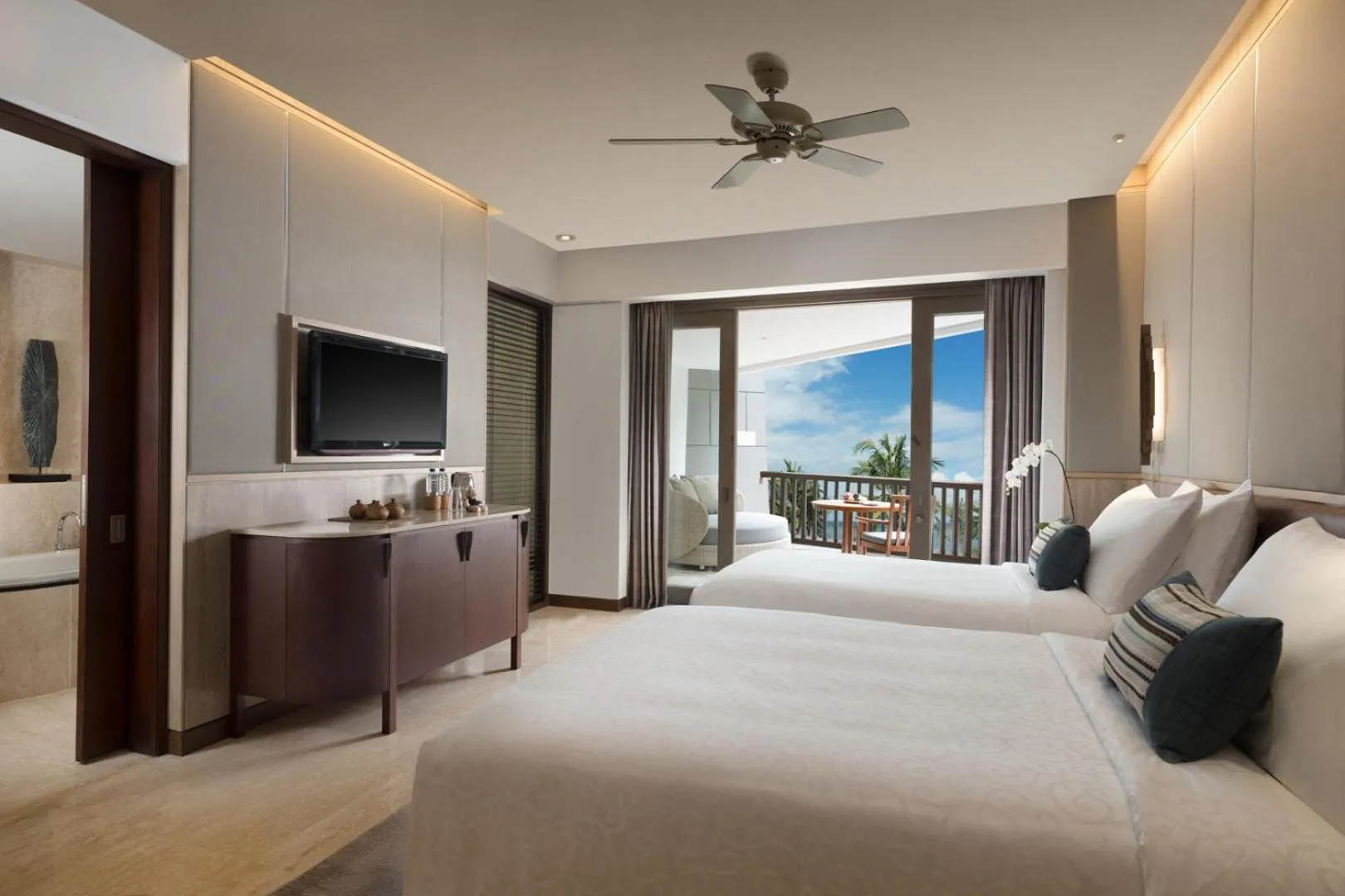 View (from property/room), Bed in Conrad Bali