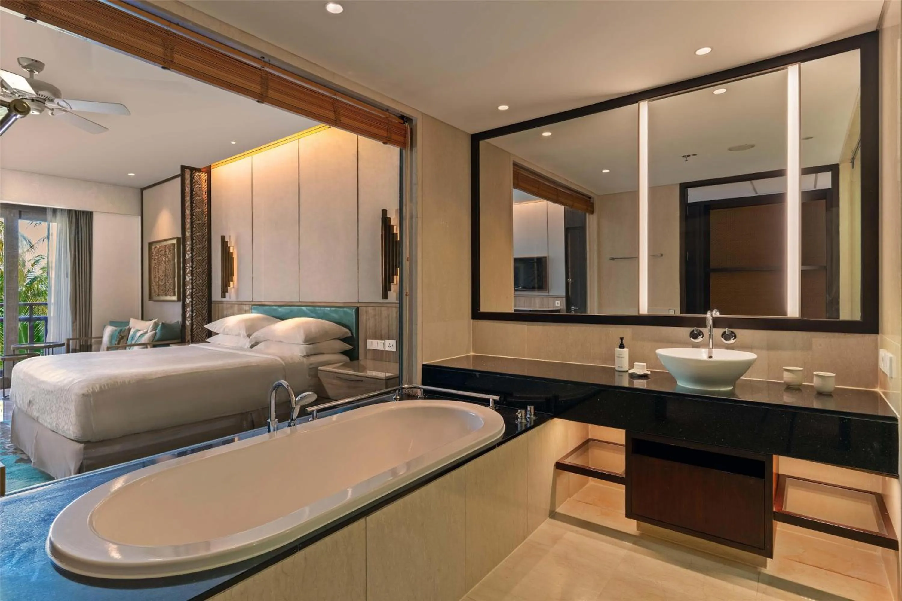 Bathroom, Bed in Conrad Bali