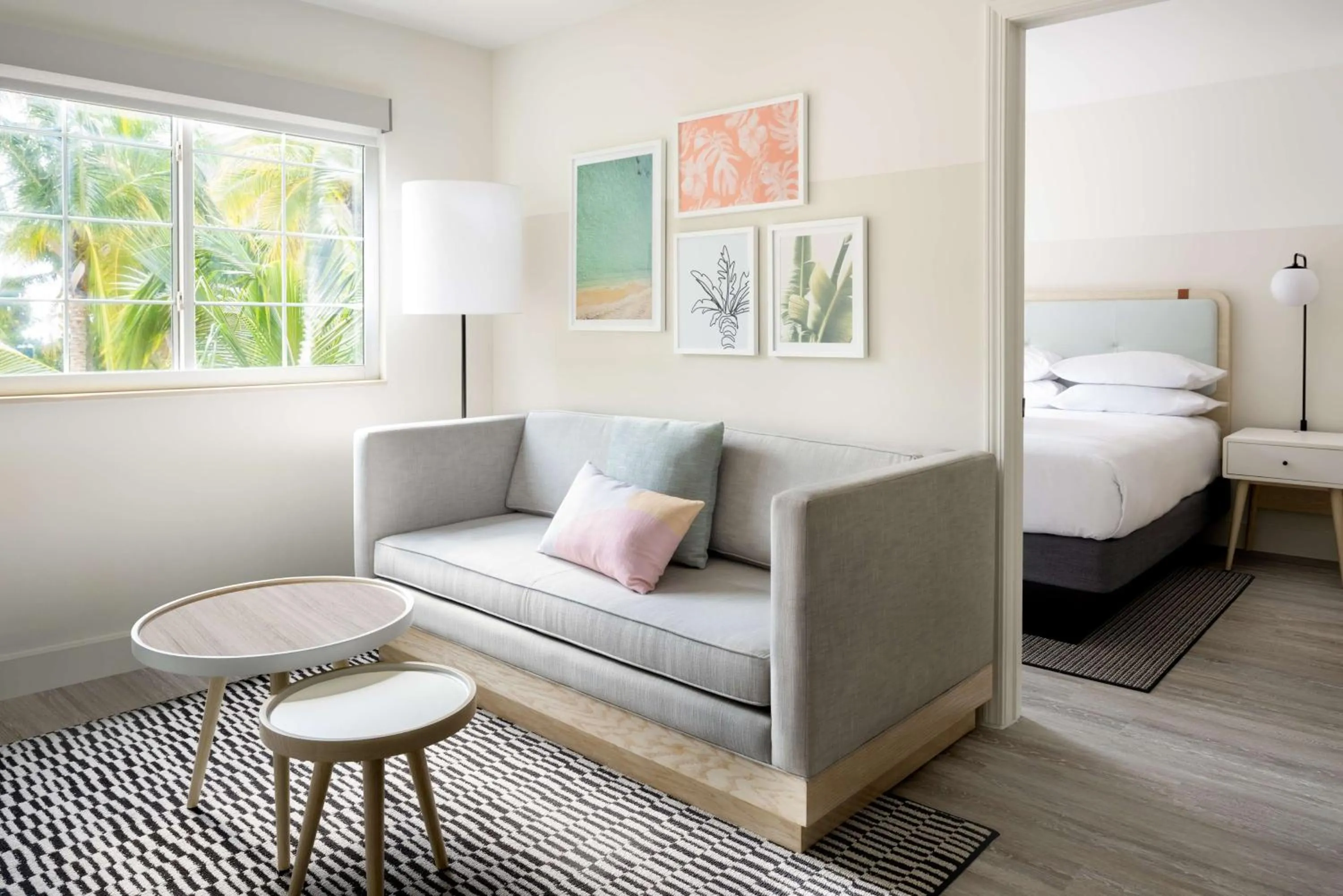 Living room, Bed in Hampton by Hilton Grand Cayman Seven Mile Beach