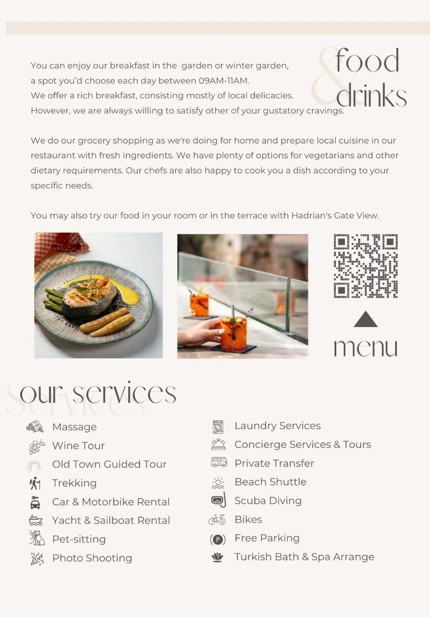 Food and drinks in Casa Sur Antalya