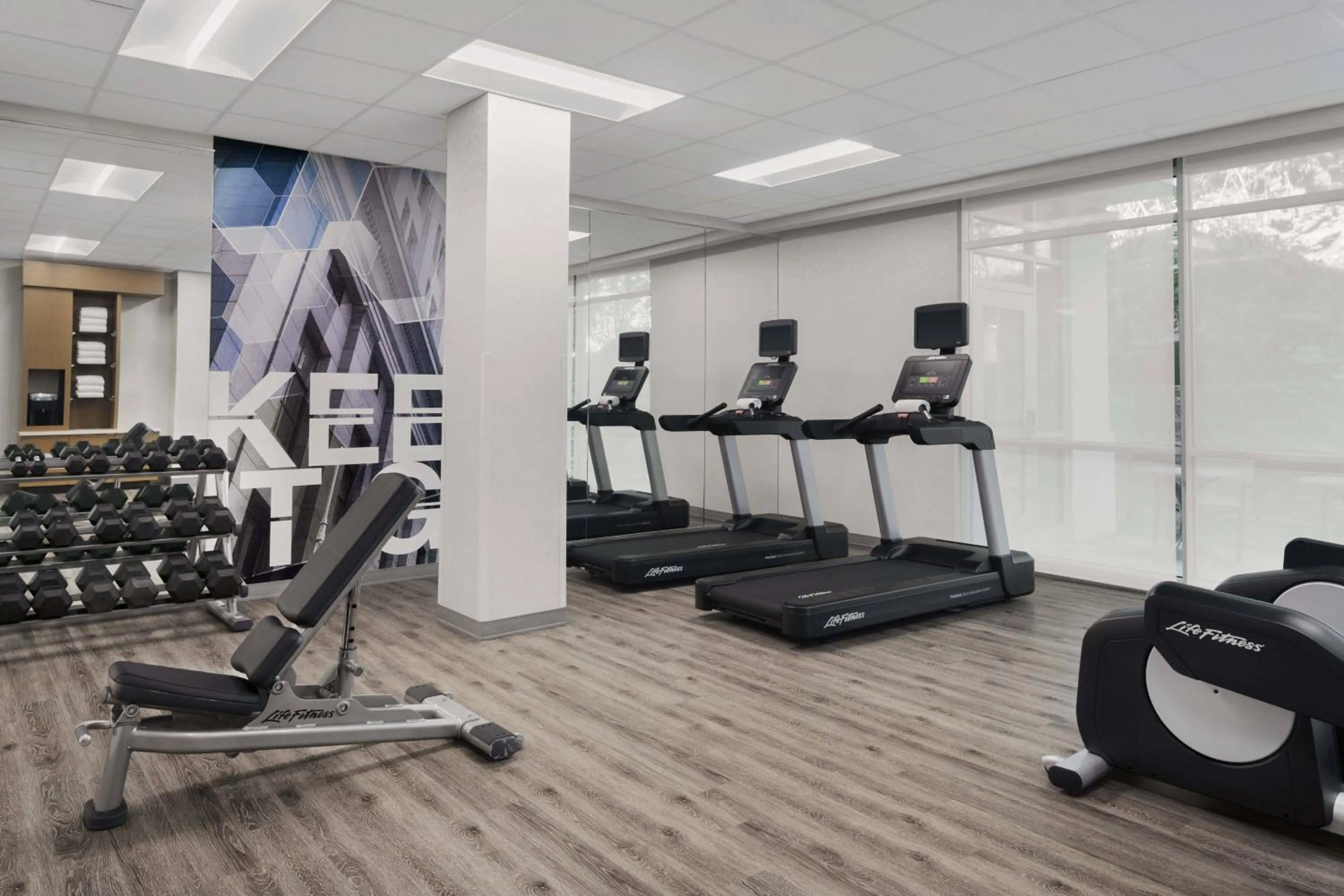 Fitness centre/facilities in SpringHill Suites by Marriott Tuckahoe Westchester County