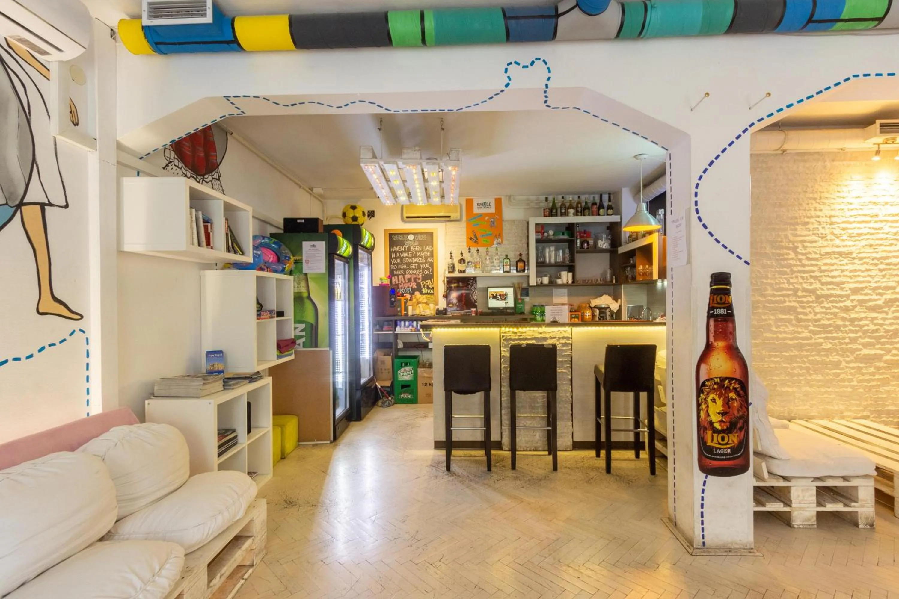 Living room in Whole Wide World Hostel