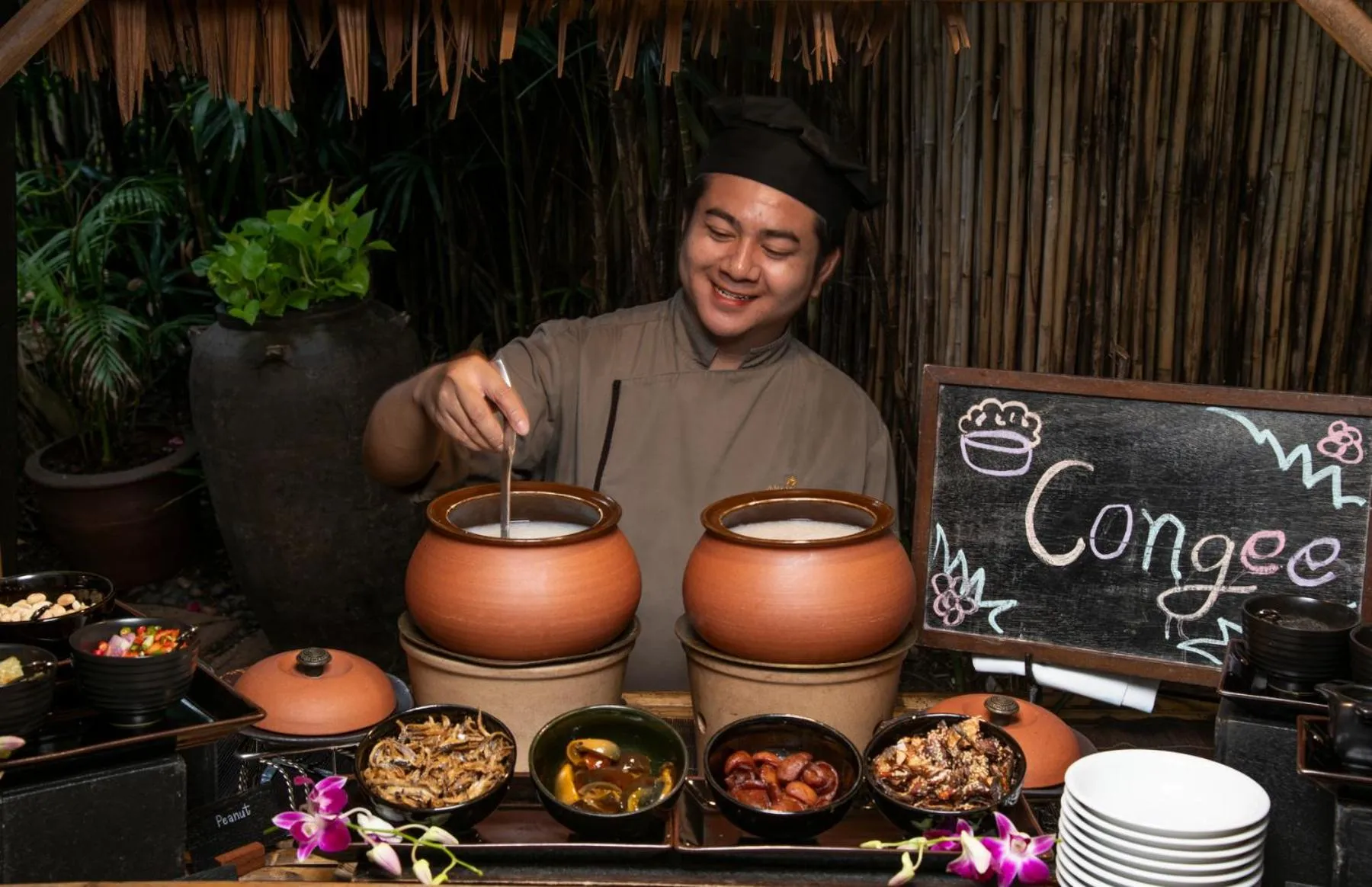 Asian breakfast in Anantara Bophut Koh Samui Resort