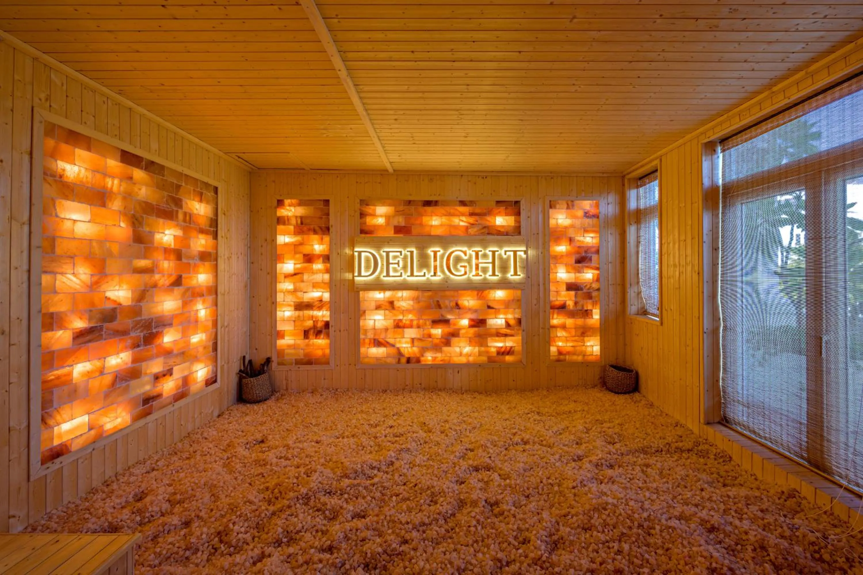 Sauna, Bed in Delight Hotel