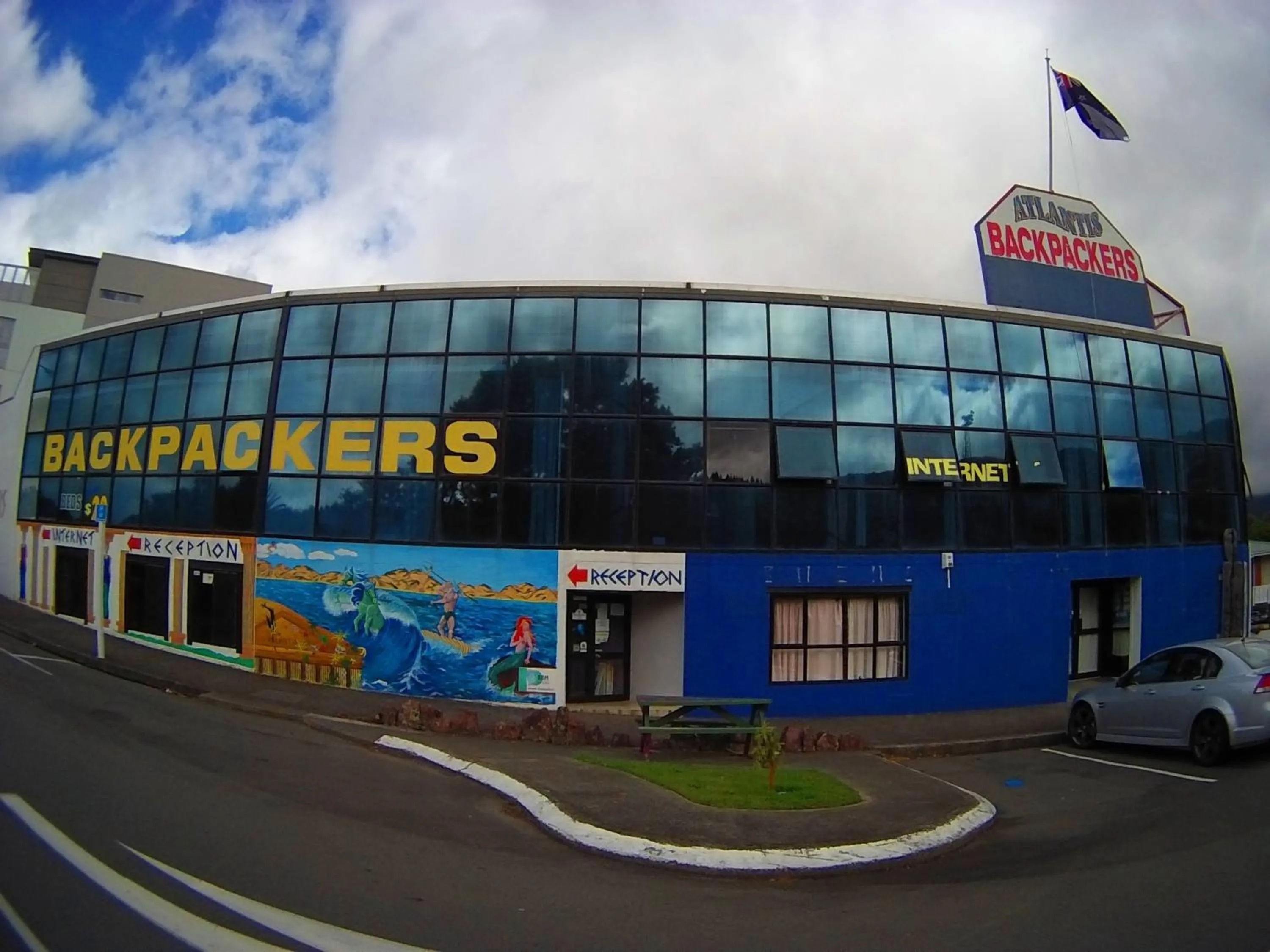 Facade/entrance in Atlantis Backpackers