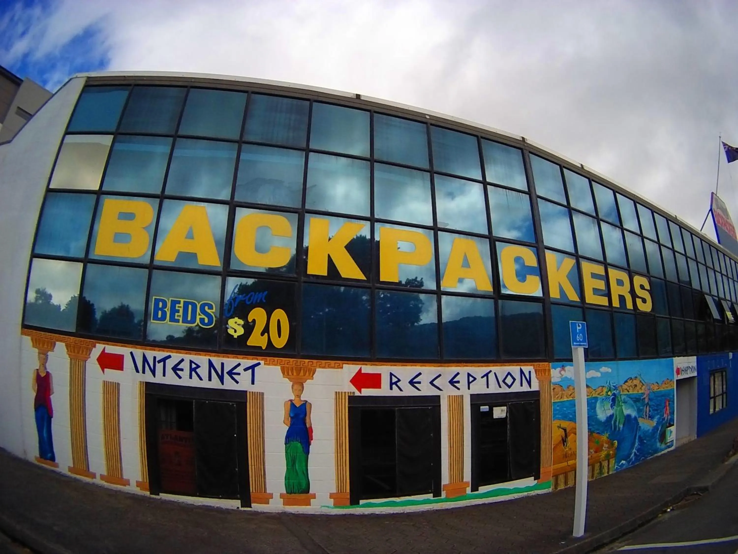 Facade/entrance in Atlantis Backpackers