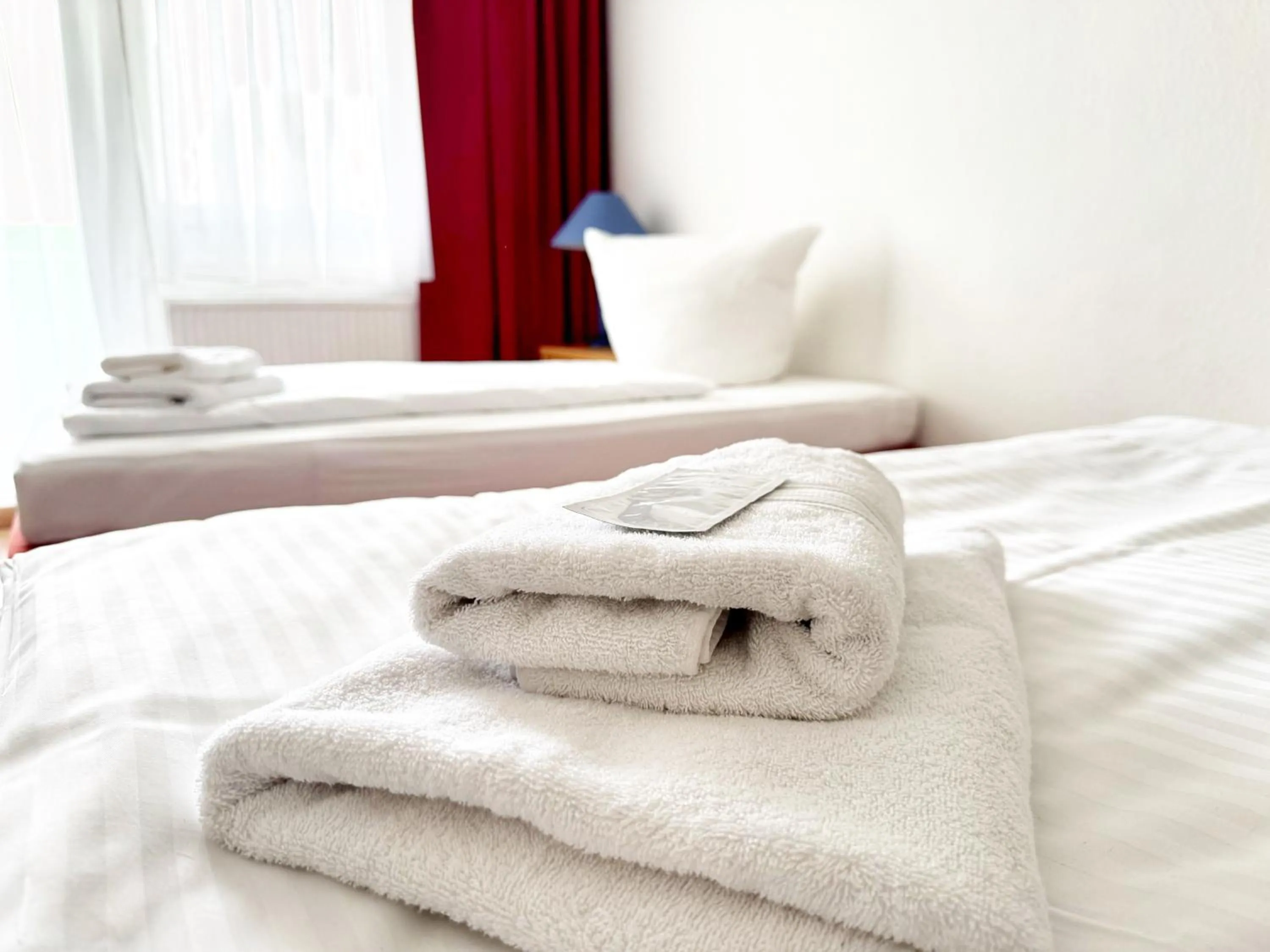 Bed in Alpha Apparthotel leipzig-Rötha