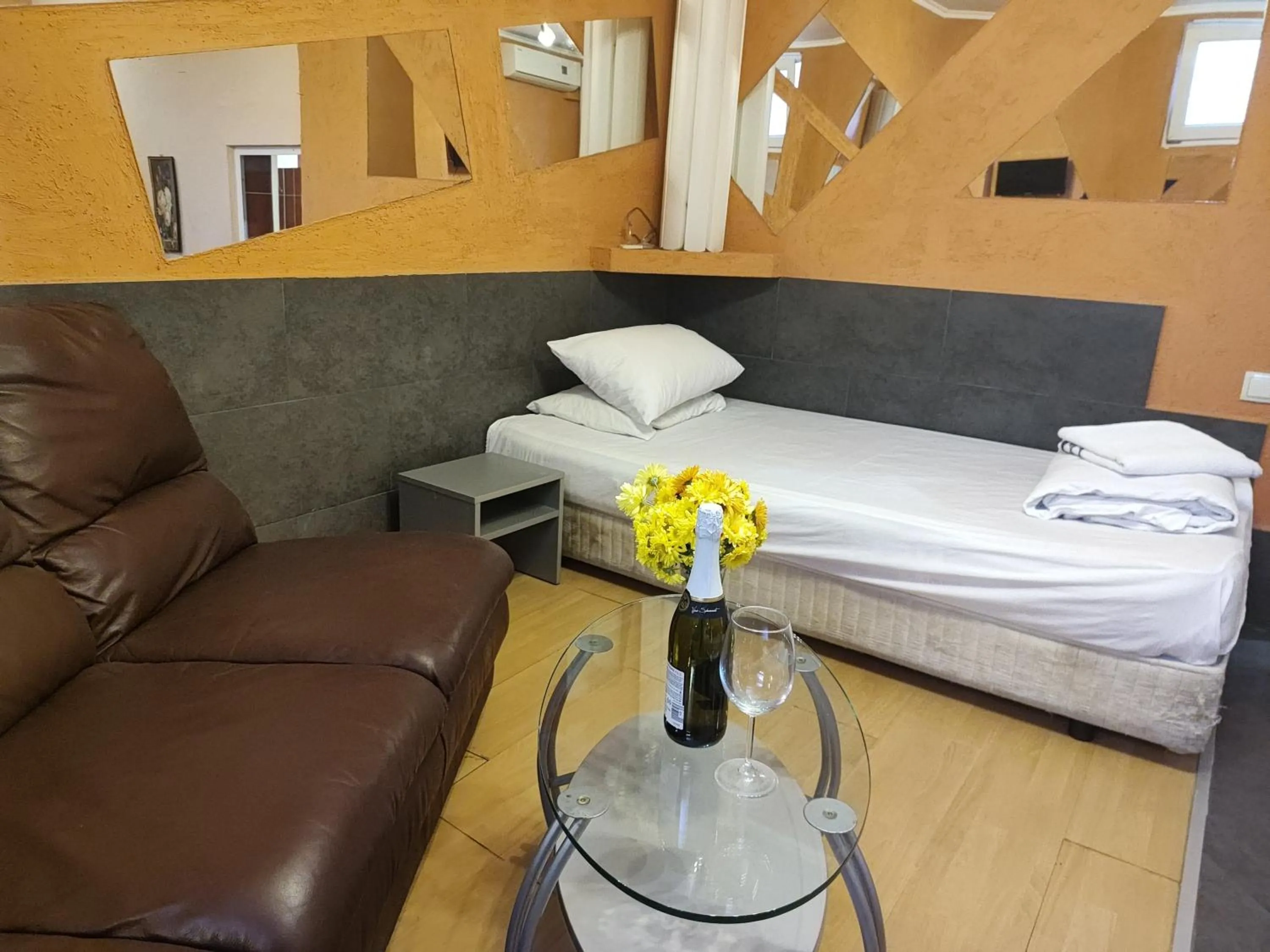 Bed in Paralax Hotel