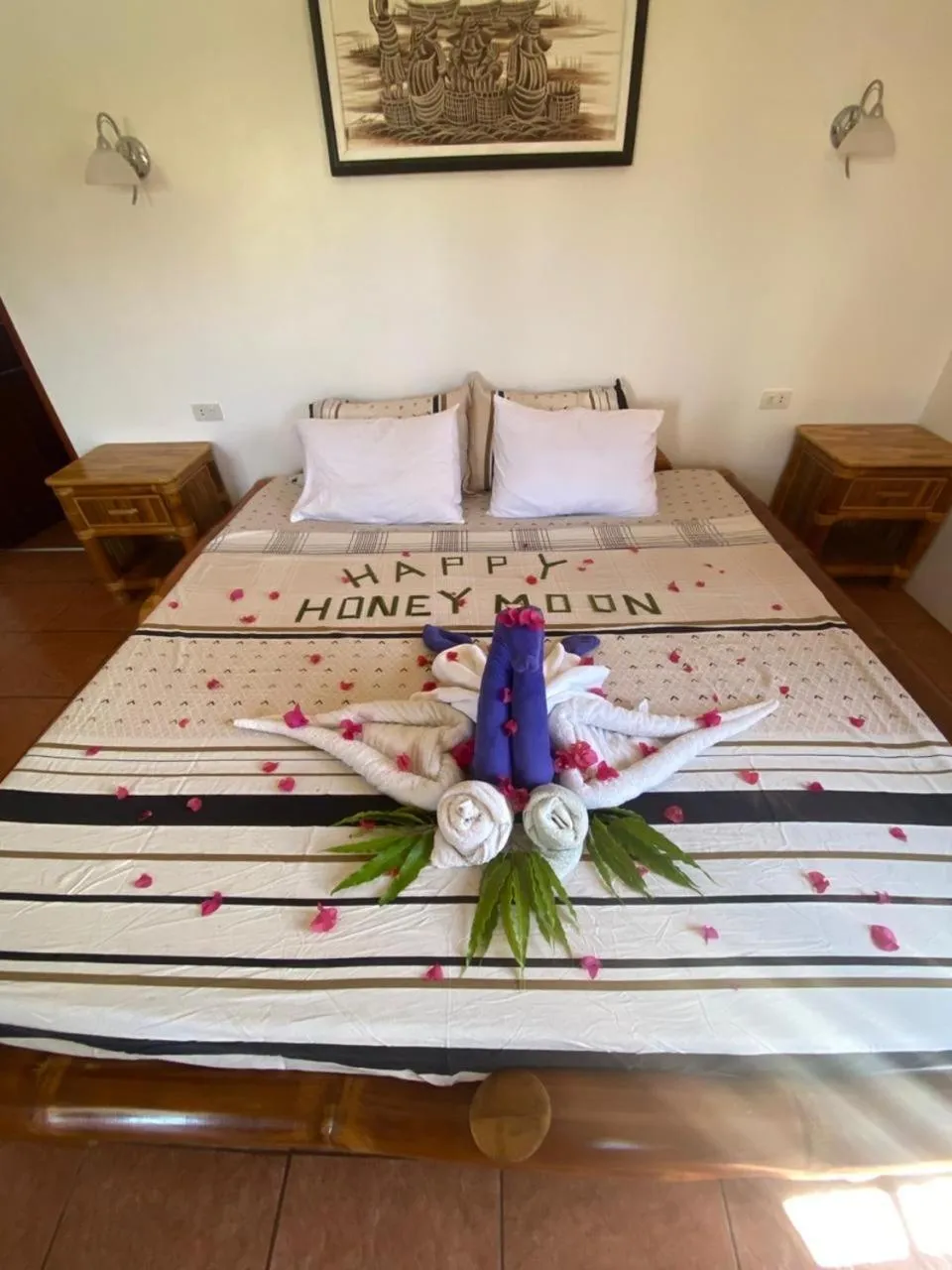 Bed in Tauig Beach Resort