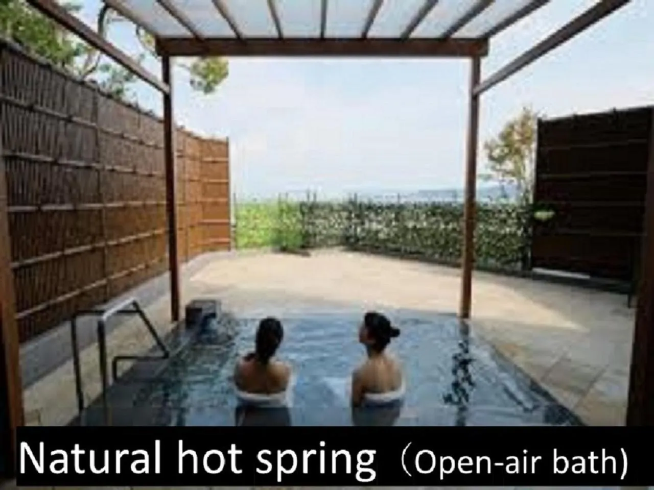 Hot Spring Bath in Ryokan with natural hot springs and okonomiyaki Miyajima-an Hiroshima