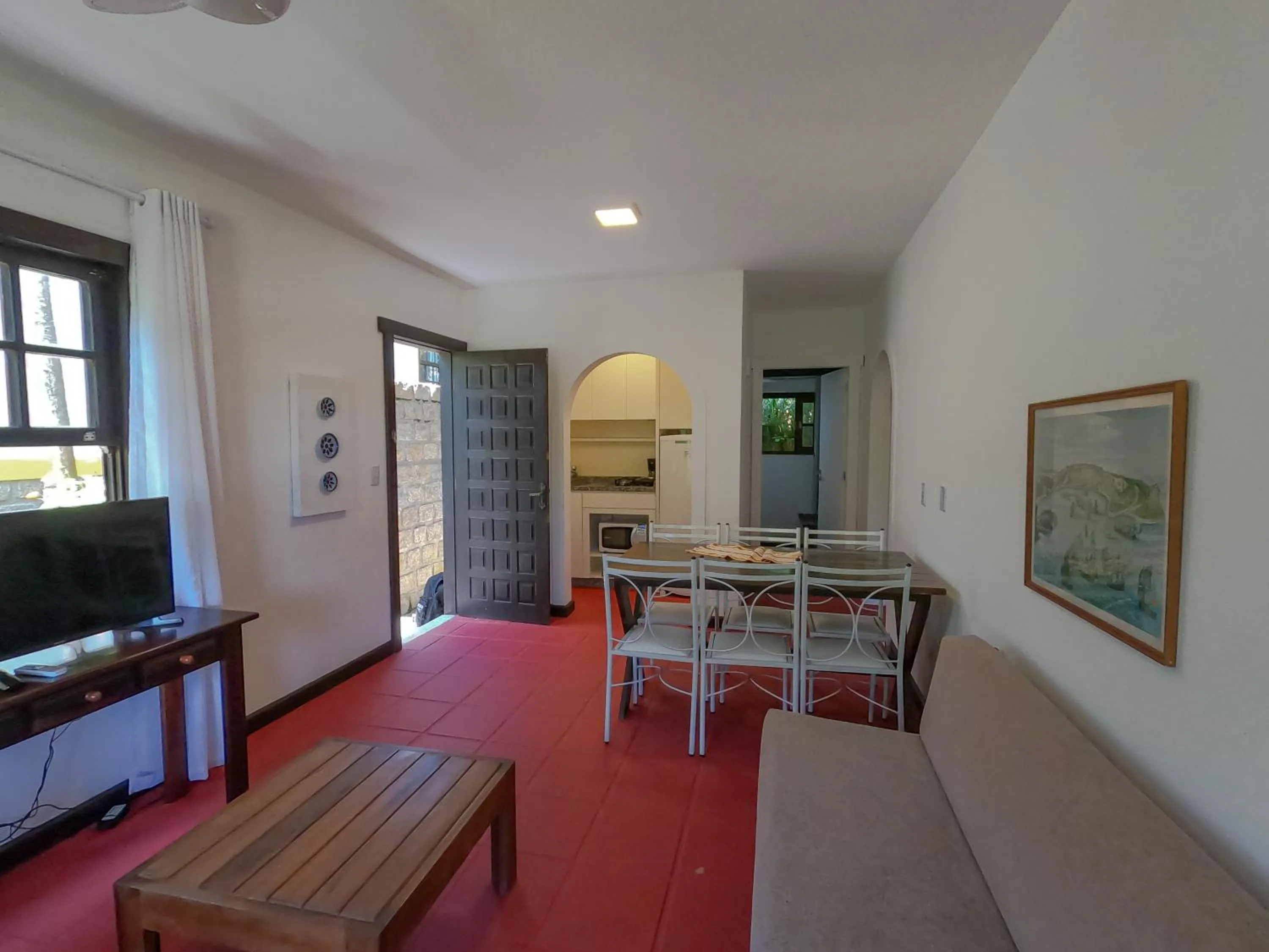 Seating area in Pousada Cabanas da Praia Mole