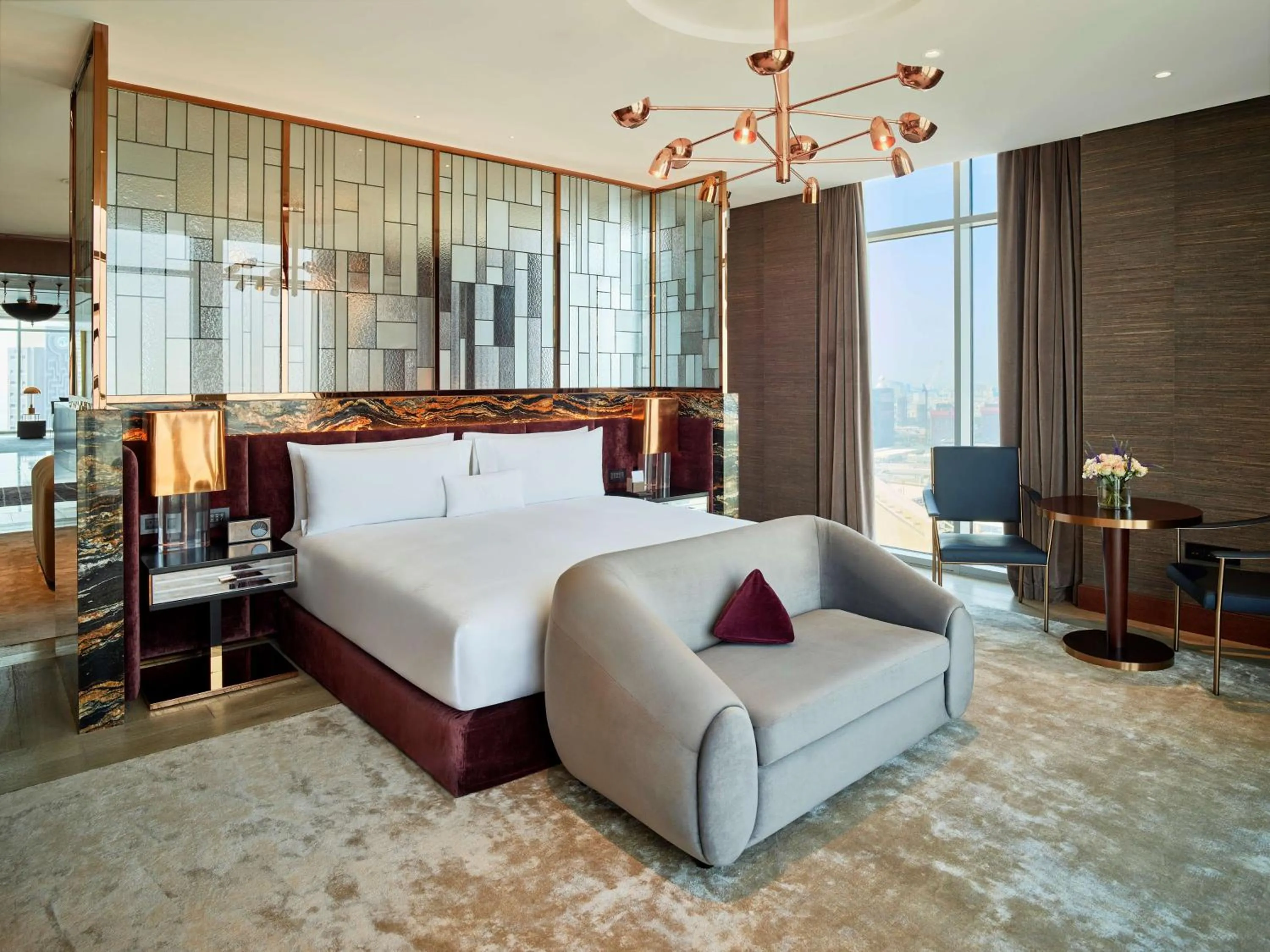 Living room, Bed in Waldorf Astoria Dubai International Financial Centre
