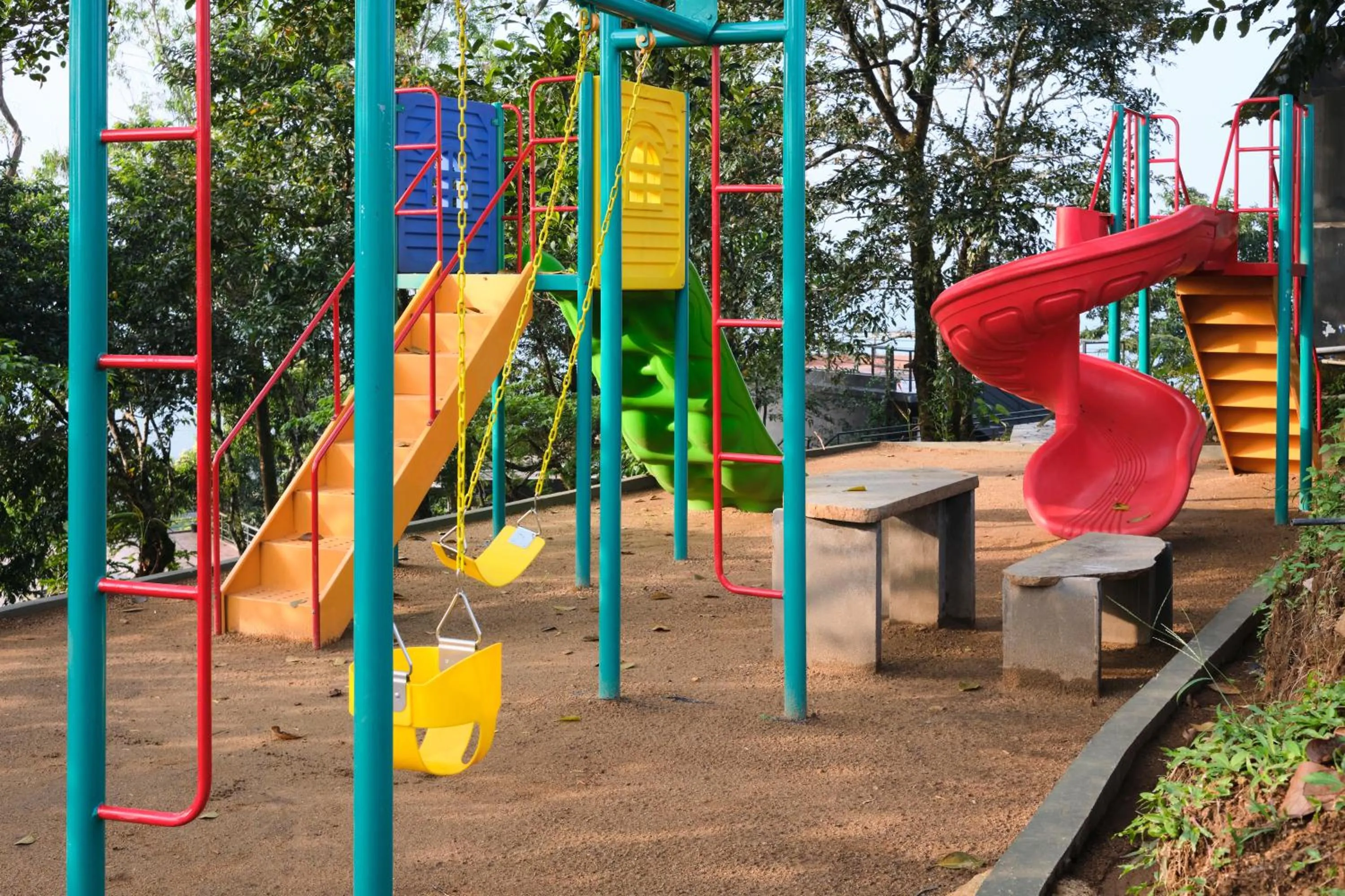 Children play ground in Haze and Kites Resort Munnar